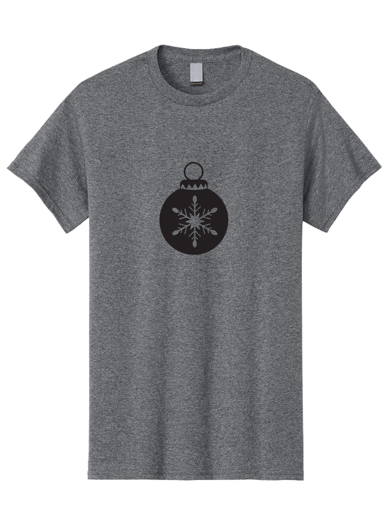 Christmas-Bauble Men'S Graphic Tee, 100% Cotton, Comfortable Casual Summer Wear, Machine Washable, Christmas Decoration, Festive Symbol, Snowflake Design, Holiday Ornament, Black And Green, Winter Wonderland Theme, Seasonal Graphic, Aac576 8