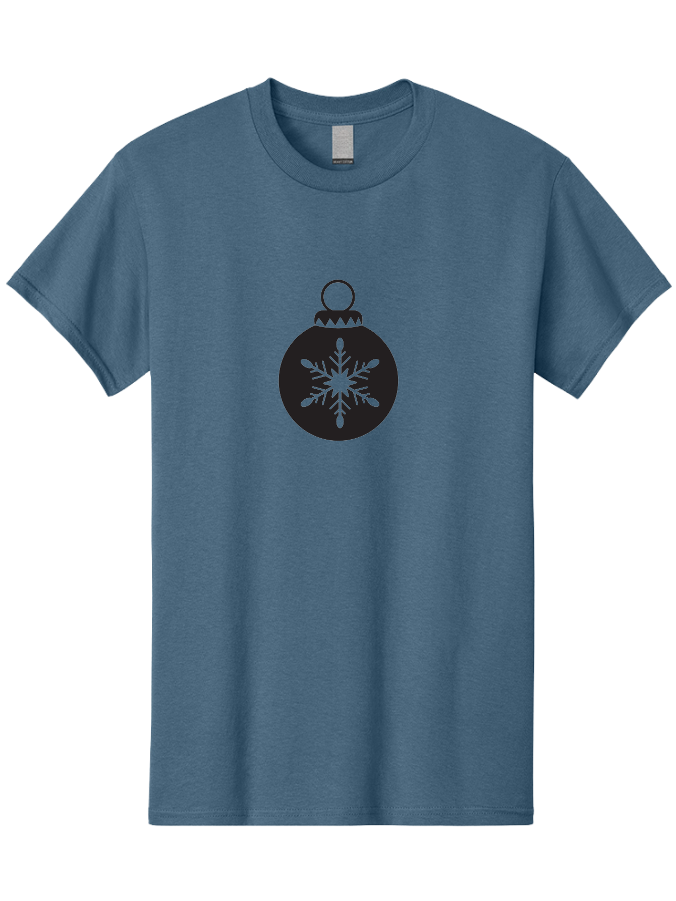 Christmas-Bauble Men'S Graphic Tee, 100% Cotton, Comfortable Casual Summer Wear, Machine Washable, Christmas Decoration, Festive Symbol, Snowflake Design, Holiday Ornament, Black And Green, Winter Wonderland Theme, Seasonal Graphic, Aac576 5