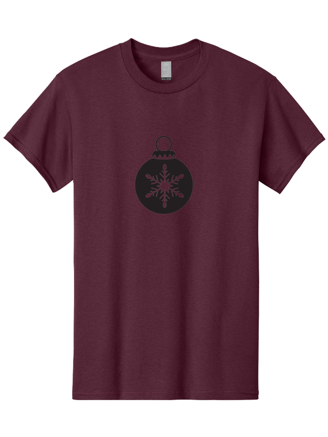 Christmas-Bauble Men'S Graphic Tee, 100% Cotton, Comfortable Casual Summer Wear, Machine Washable, Christmas Decoration, Festive Symbol, Snowflake Design, Holiday Ornament, Black And Green, Winter Wonderland Theme, Seasonal Graphic, Aac576 3