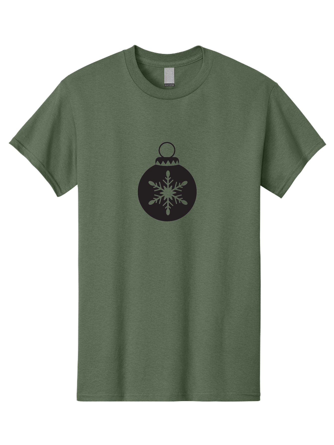 Christmas-Bauble Men'S Graphic Tee, 100% Cotton, Comfortable Casual Summer Wear, Machine Washable, Christmas Decoration, Festive Symbol, Snowflake Design, Holiday Ornament, Black And Green, Winter Wonderland Theme, Seasonal Graphic, Aac576 9