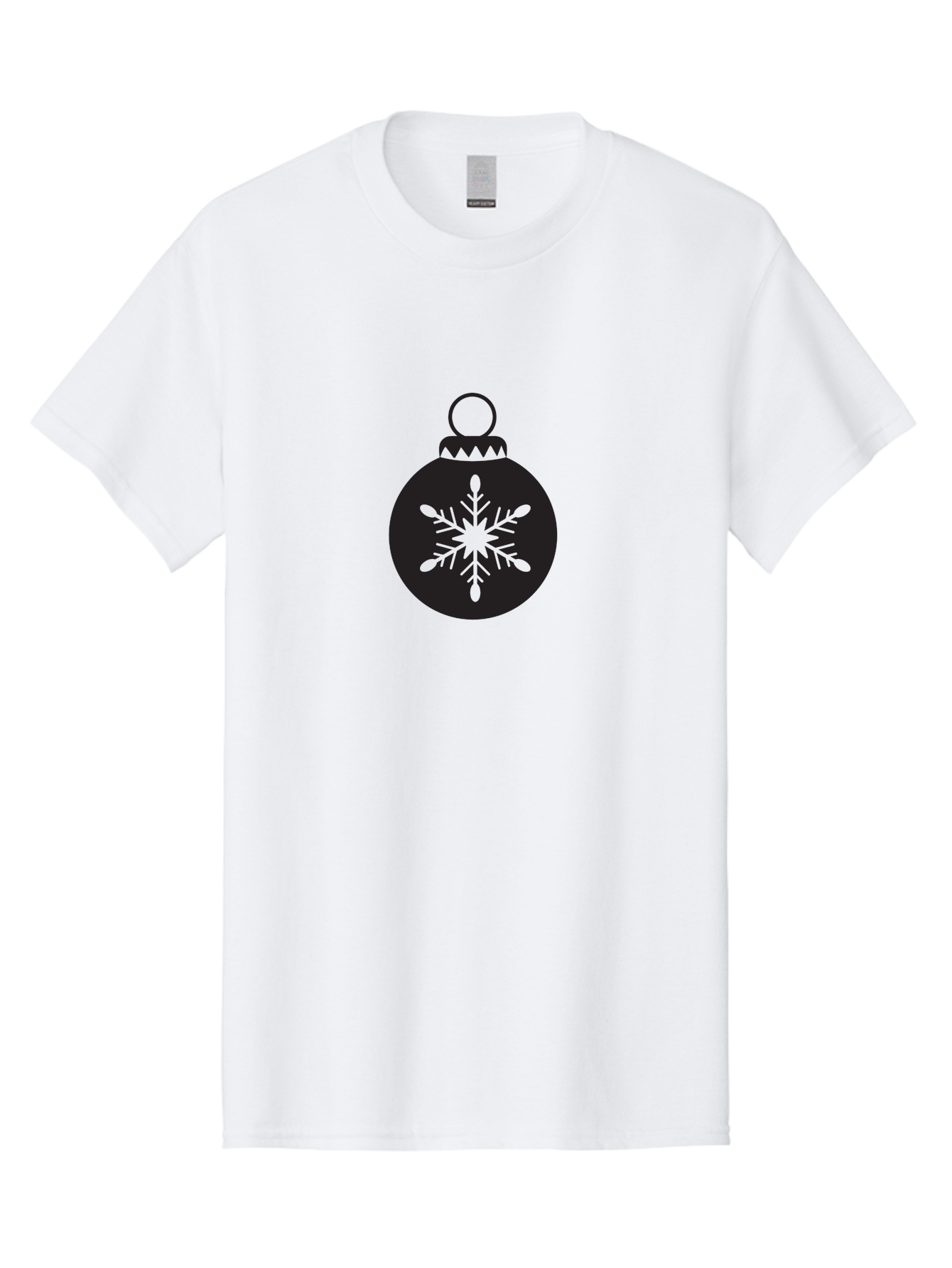 Christmas-Bauble Men'S Graphic Tee, 100% Cotton, Comfortable Casual Summer Wear, Machine Washable, Christmas Decoration, Festive Symbol, Snowflake Design, Holiday Ornament, Black And Green, Winter Wonderland Theme, Seasonal Graphic, Aac576 17