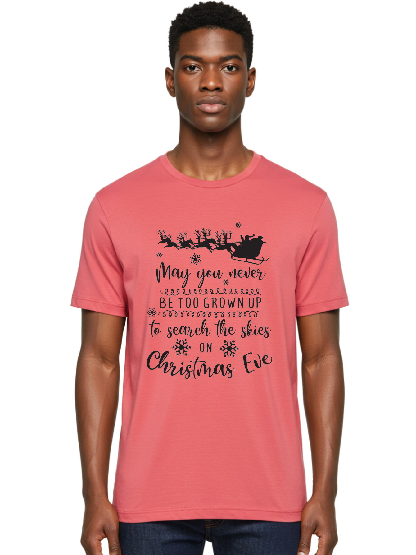 Christmas-Eve Men'S Graphic Tee, 100% Cotton, Comfortable Casual Summer Wear, Machine Washable, Christmas Eve Wish, Santa Claus, Sleigh Ride, Reindeer, Festive Quote, Holiday Magic, Winter Wonderland, Christmas Magic, Santa'S Sleigh Aac581 16