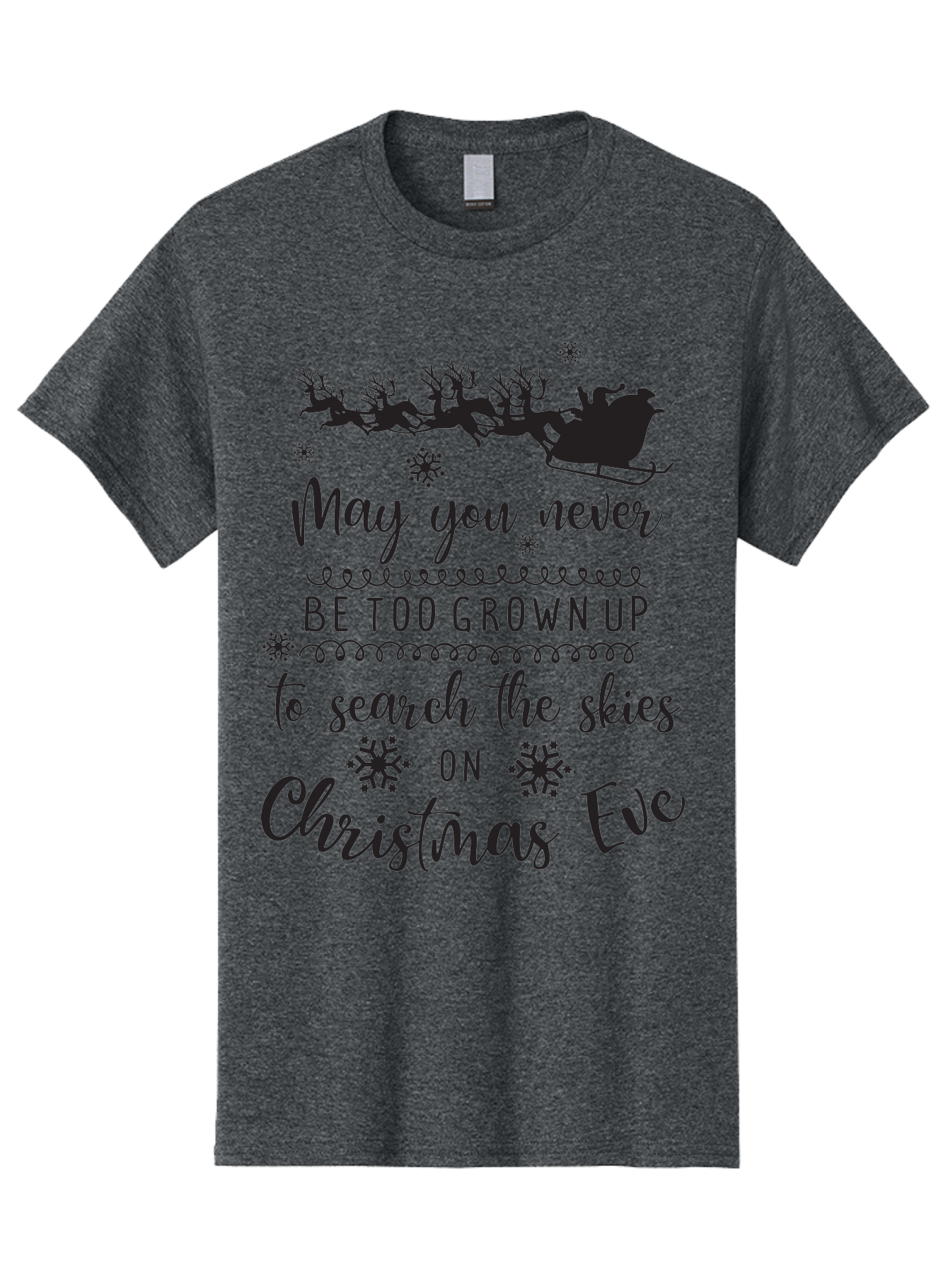 Christmas-Eve Men'S Graphic Tee, 100% Cotton, Comfortable Casual Summer Wear, Machine Washable, Christmas Eve Wish, Santa Claus, Sleigh Ride, Reindeer, Festive Quote, Holiday Magic, Winter Wonderland, Christmas Magic, Santa'S Sleigh Aac581 23