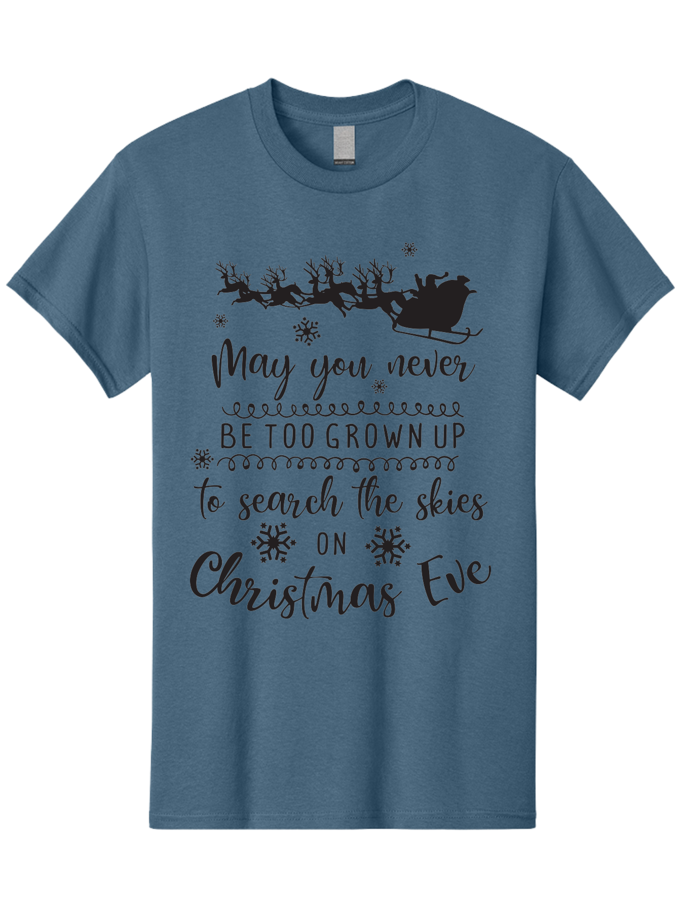 Christmas-Eve Men'S Graphic Tee, 100% Cotton, Comfortable Casual Summer Wear, Machine Washable, Christmas Eve Wish, Santa Claus, Sleigh Ride, Reindeer, Festive Quote, Holiday Magic, Winter Wonderland, Christmas Magic, Santa'S Sleigh Aac581 3
