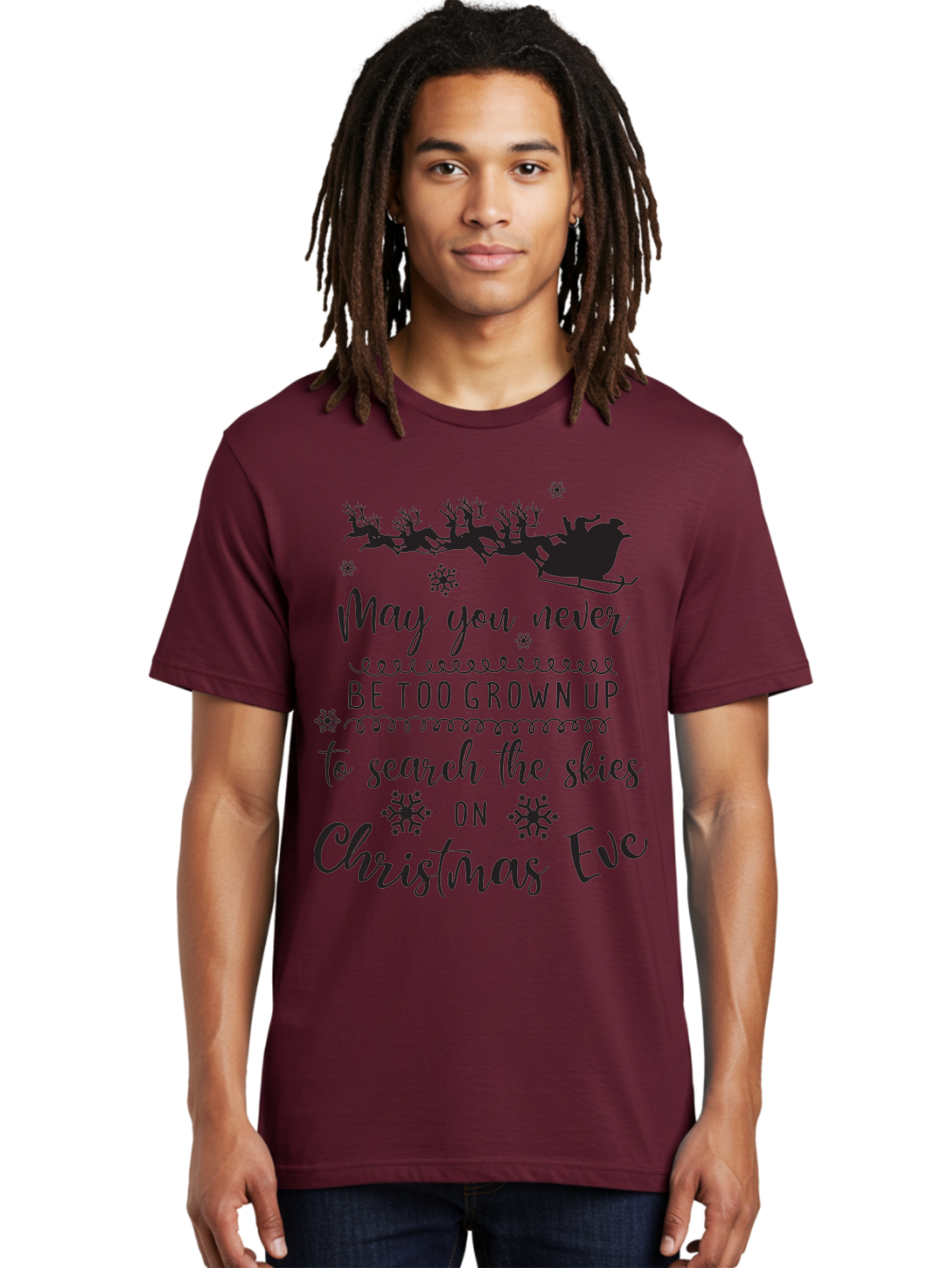 Christmas-Eve Men'S Graphic Tee, 100% Cotton, Comfortable Casual Summer Wear, Machine Washable, Christmas Eve Wish, Santa Claus, Sleigh Ride, Reindeer, Festive Quote, Holiday Magic, Winter Wonderland, Christmas Magic, Santa'S Sleigh Aac581 26