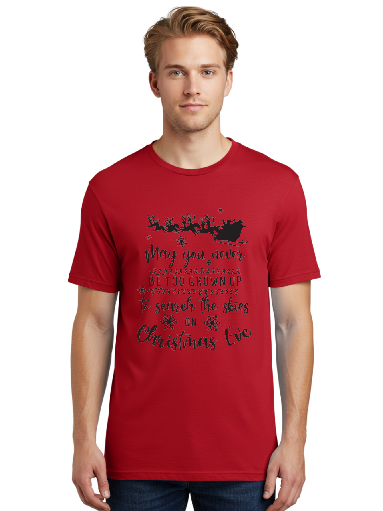 Christmas-Eve Men'S Graphic Tee, 100% Cotton, Comfortable Casual Summer Wear, Machine Washable, Christmas Eve Wish, Santa Claus, Sleigh Ride, Reindeer, Festive Quote, Holiday Magic, Winter Wonderland, Christmas Magic, Santa'S Sleigh Aac581 28