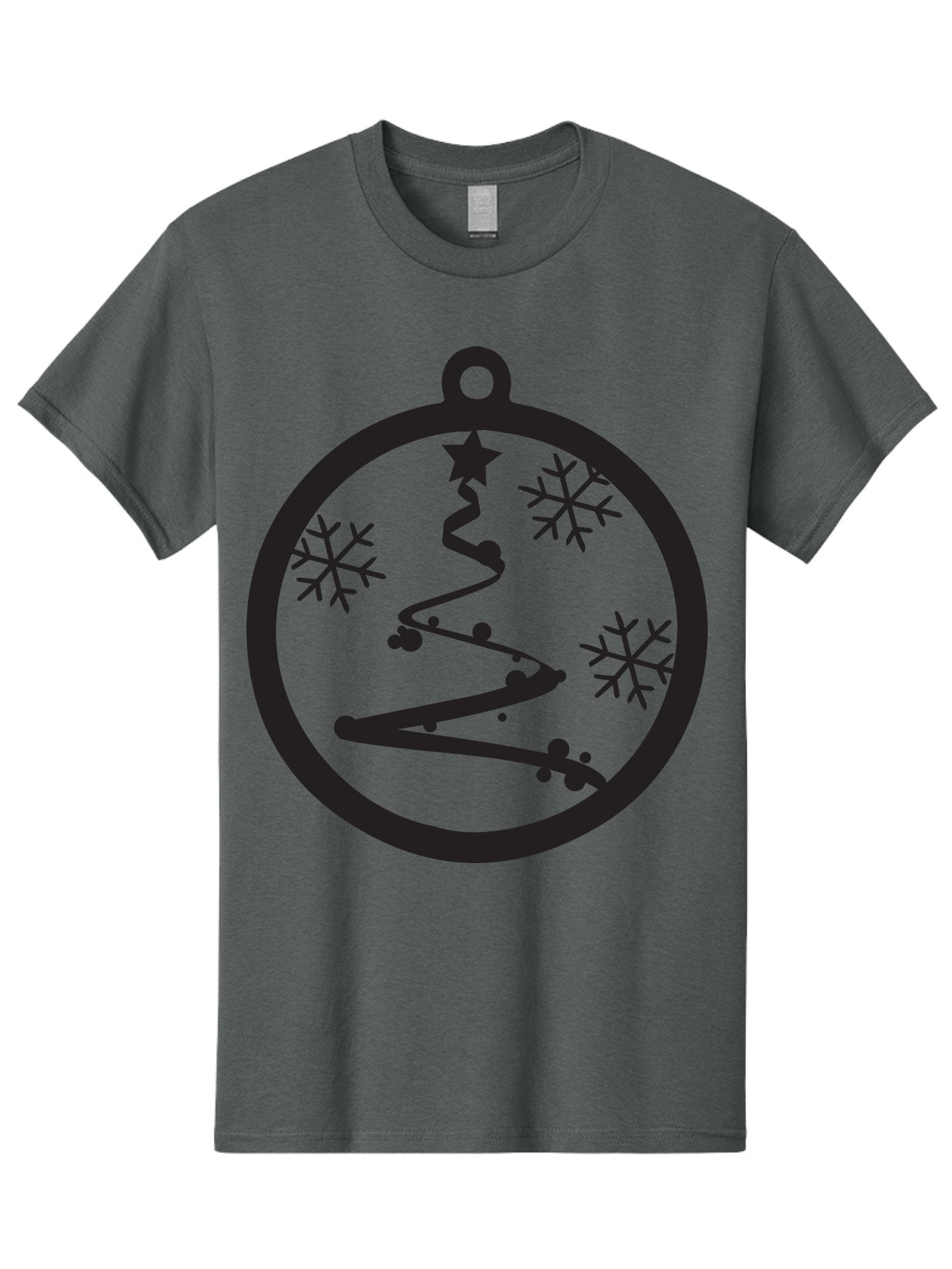 Christmas-Ornament-1 Men'S Graphic Tee, 100% Cotton, Comfortable Casual Summer Wear, Machine Washable, Christmas Tree, Snowflakes, Winter Decoration, Festive Symbol, Holiday Ornaments, Christmas Decor, Tree Silhouette, Star On Top, Aac582 12