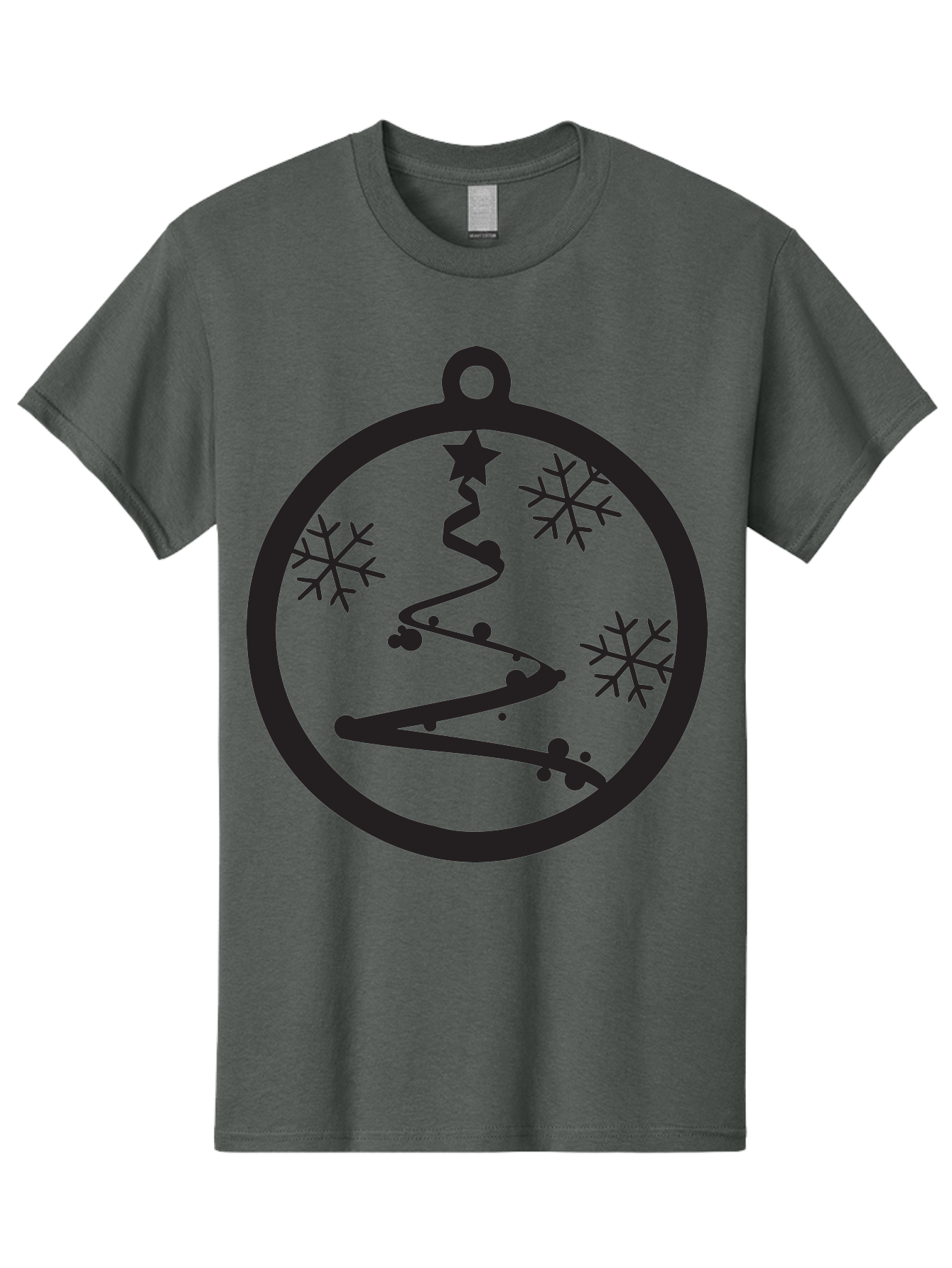Christmas-Ornament-1 Men'S Graphic Tee, 100% Cotton, Comfortable Casual Summer Wear, Machine Washable, Christmas Tree, Snowflakes, Winter Decoration, Festive Symbol, Holiday Ornaments, Christmas Decor, Tree Silhouette, Star On Top, Aac582 5