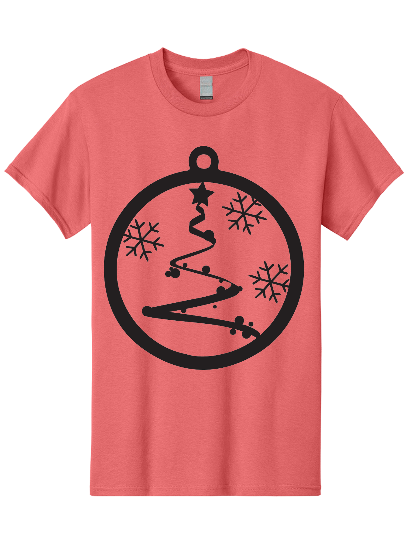 Christmas-Ornament-1 Men'S Graphic Tee, 100% Cotton, Comfortable Casual Summer Wear, Machine Washable, Christmas Tree, Snowflakes, Winter Decoration, Festive Symbol, Holiday Ornaments, Christmas Decor, Tree Silhouette, Star On Top, Aac582 19