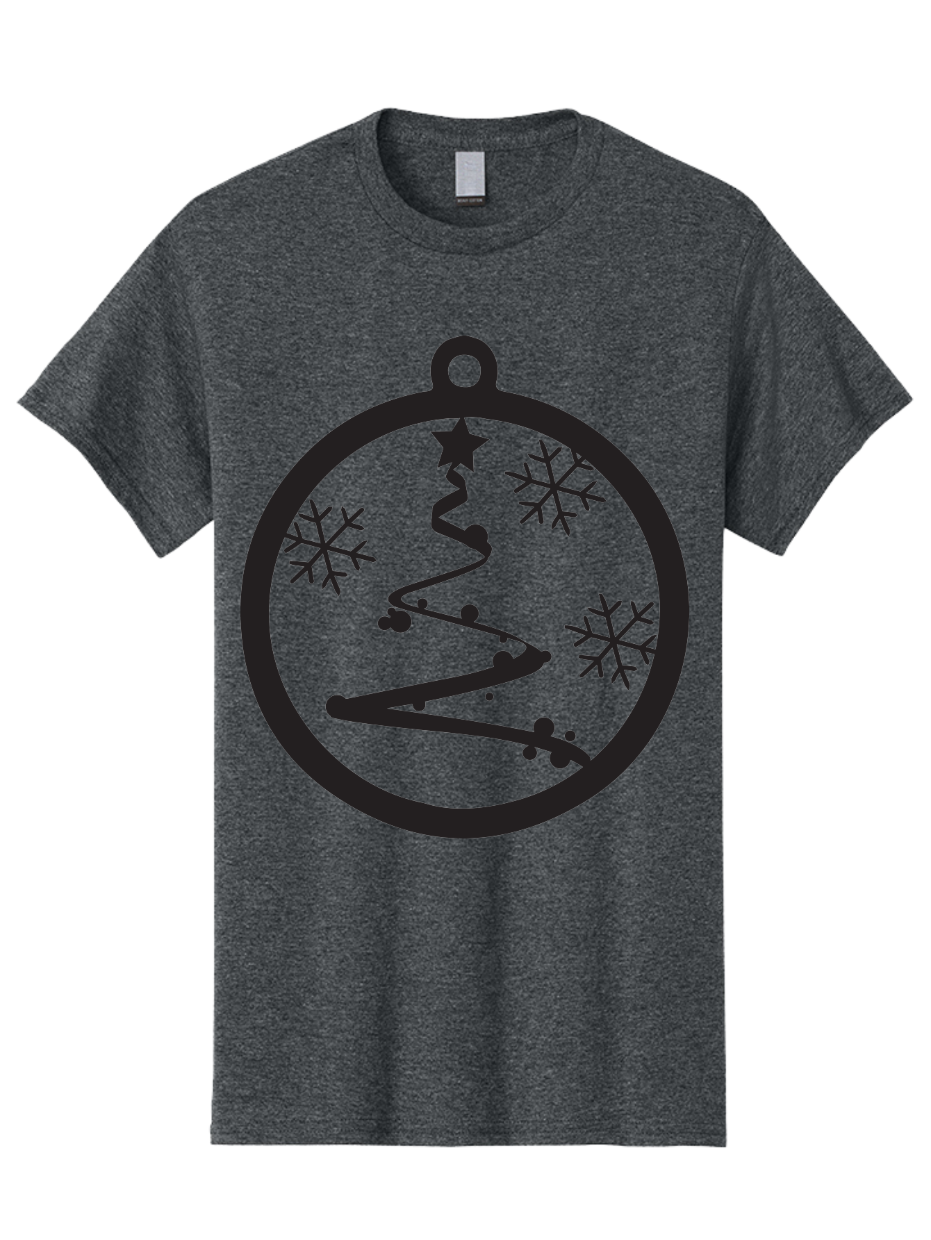 Christmas-Ornament-1 Men'S Graphic Tee, 100% Cotton, Comfortable Casual Summer Wear, Machine Washable, Christmas Tree, Snowflakes, Winter Decoration, Festive Symbol, Holiday Ornaments, Christmas Decor, Tree Silhouette, Star On Top, Aac582 23