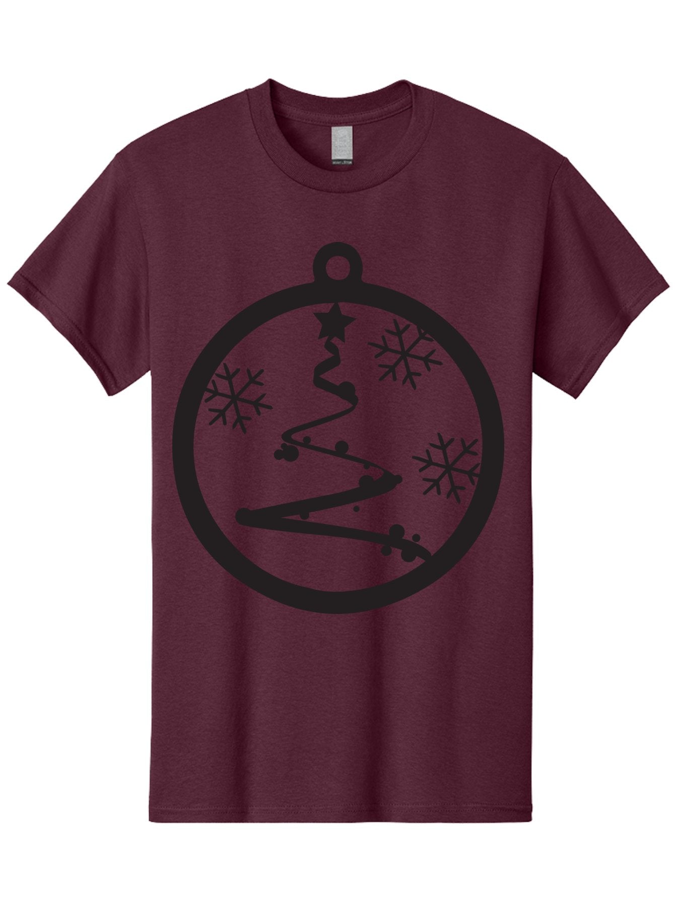 Christmas-Ornament-1 Men'S Graphic Tee, 100% Cotton, Comfortable Casual Summer Wear, Machine Washable, Christmas Tree, Snowflakes, Winter Decoration, Festive Symbol, Holiday Ornaments, Christmas Decor, Tree Silhouette, Star On Top, Aac582 10