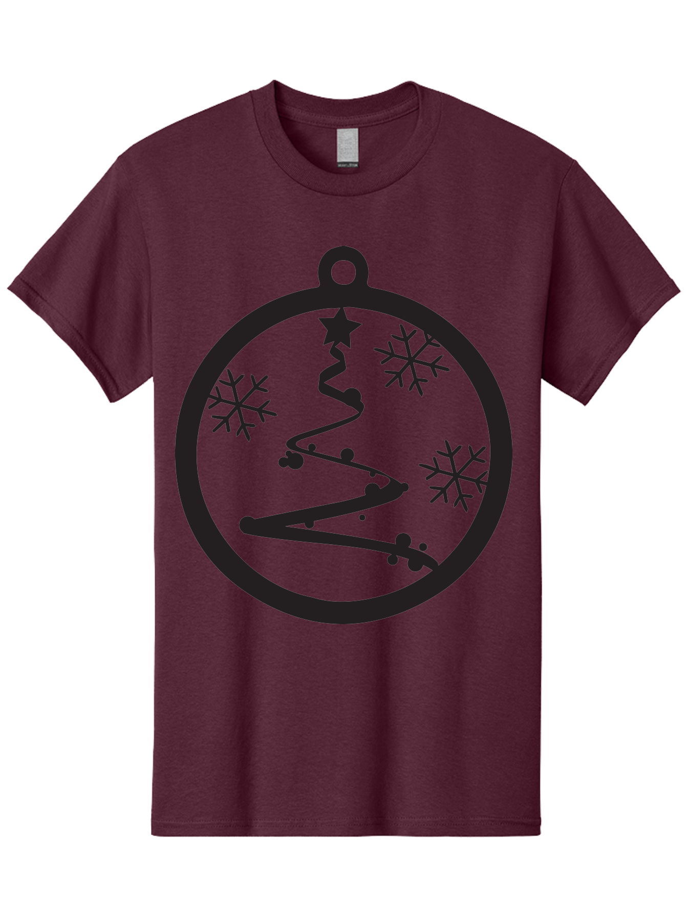 Christmas-Ornament-1 Men'S Graphic Tee, 100% Cotton, Comfortable Casual Summer Wear, Machine Washable, Christmas Tree, Snowflakes, Winter Decoration, Festive Symbol, Holiday Ornaments, Christmas Decor, Tree Silhouette, Star On Top, Aac582 27
