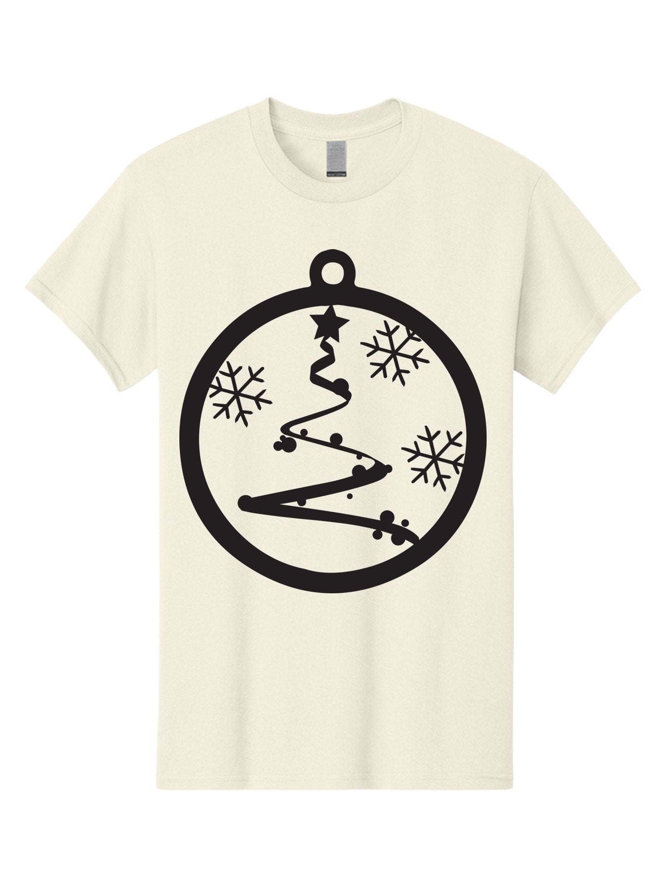 Christmas-Ornament-1 Men'S Graphic Tee, 100% Cotton, Comfortable Casual Summer Wear, Machine Washable, Christmas Tree, Snowflakes, Winter Decoration, Festive Symbol, Holiday Ornaments, Christmas Decor, Tree Silhouette, Star On Top, Aac582 5