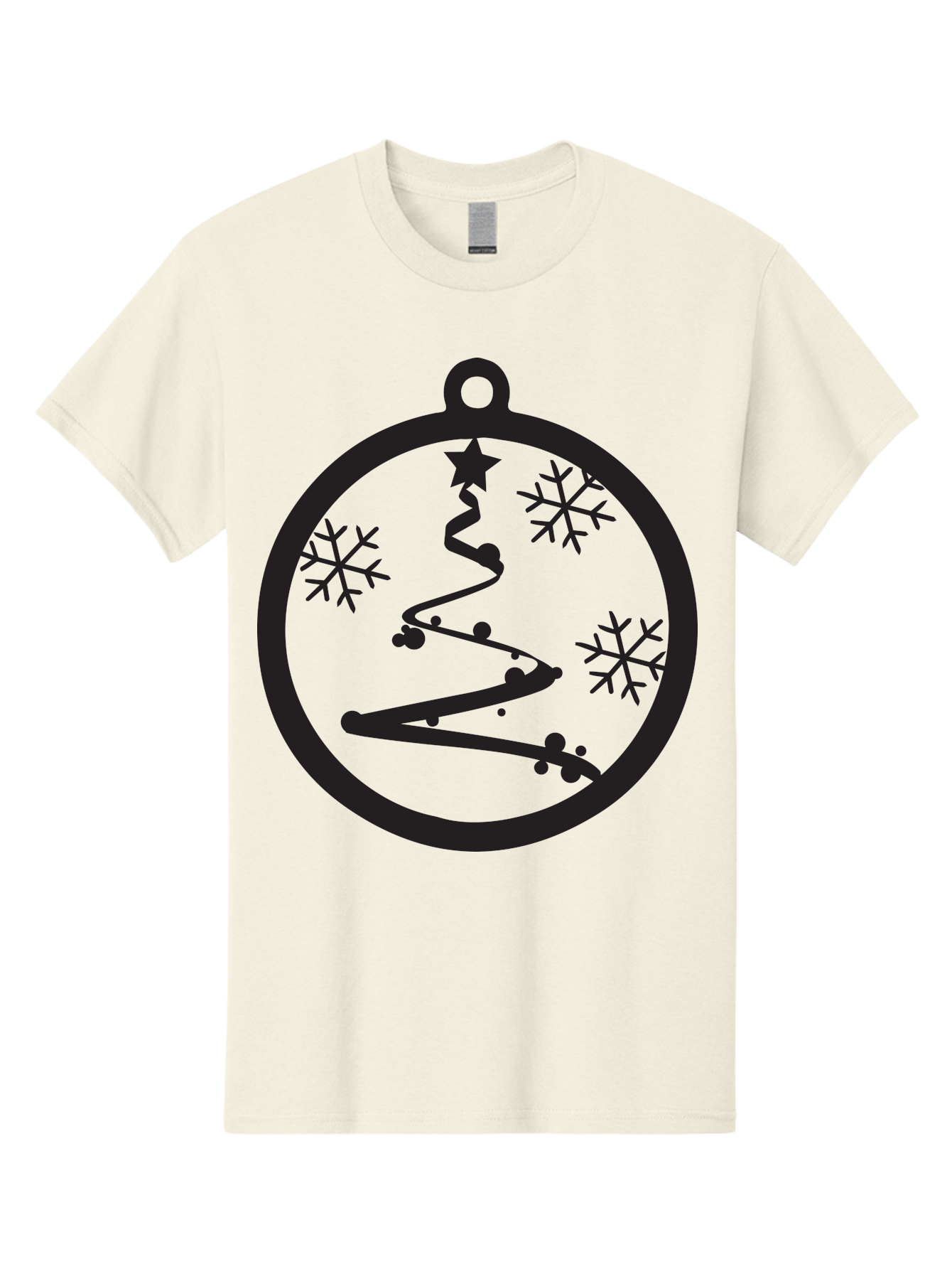Christmas-Ornament-1 Men'S Graphic Tee, 100% Cotton, Comfortable Casual Summer Wear, Machine Washable, Christmas Tree, Snowflakes, Winter Decoration, Festive Symbol, Holiday Ornaments, Christmas Decor, Tree Silhouette, Star On Top, Aac582 15