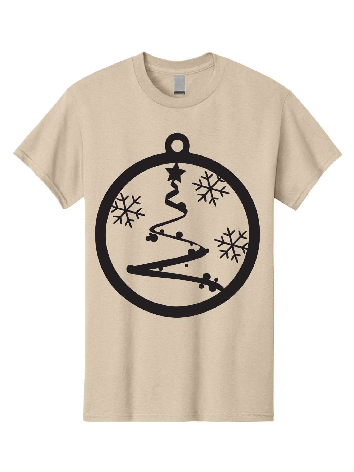 Christmas-Ornament-1 Men'S Graphic Tee, 100% Cotton, Comfortable Casual Summer Wear, Machine Washable, Christmas Tree, Snowflakes, Winter Decoration, Festive Symbol, Holiday Ornaments, Christmas Decor, Tree Silhouette, Star On Top, Aac582 11