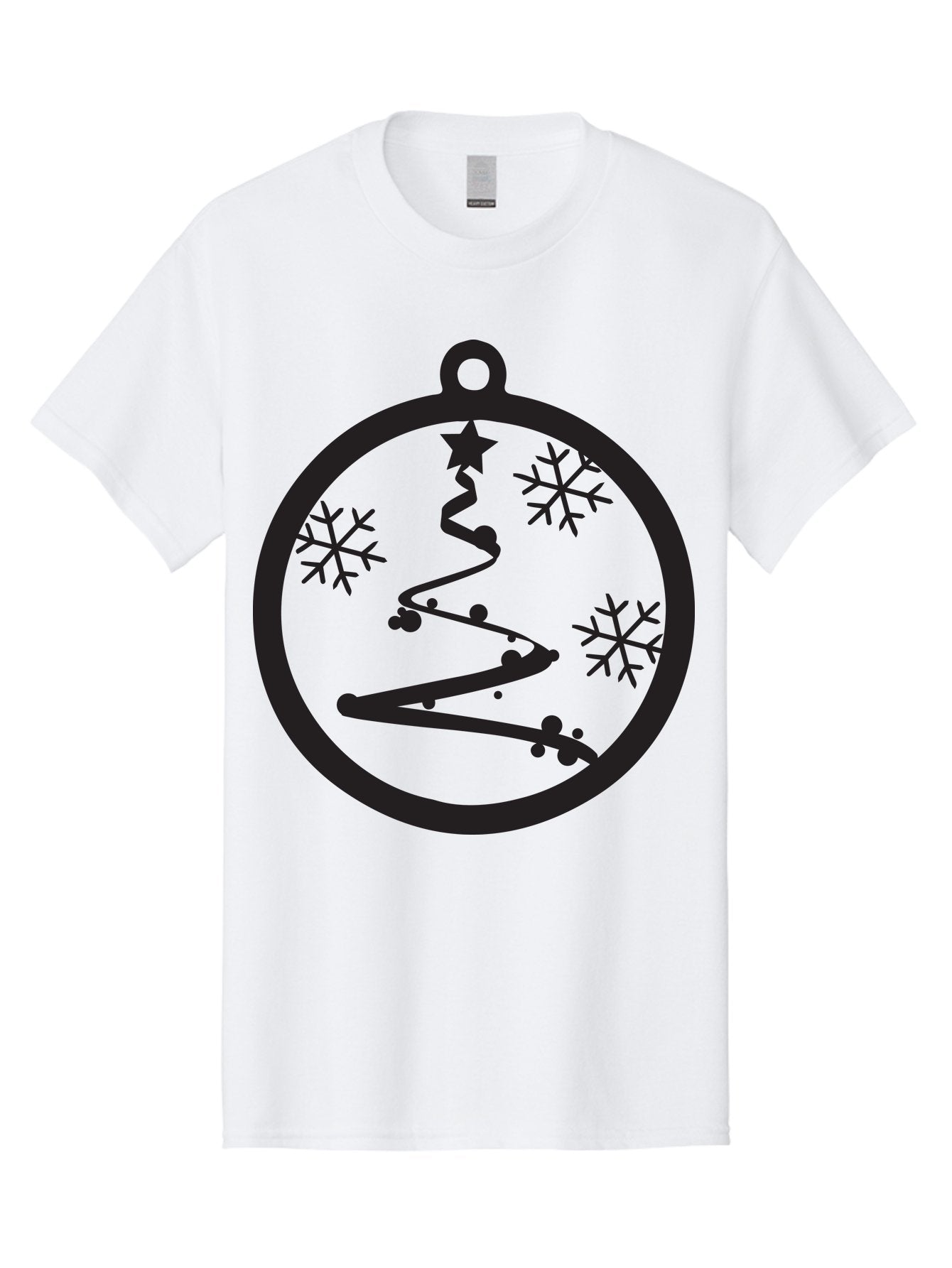Christmas-Ornament-1 Men'S Graphic Tee, 100% Cotton, Comfortable Casual Summer Wear, Machine Washable, Christmas Tree, Snowflakes, Winter Decoration, Festive Symbol, Holiday Ornaments, Christmas Decor, Tree Silhouette, Star On Top, Aac582 9
