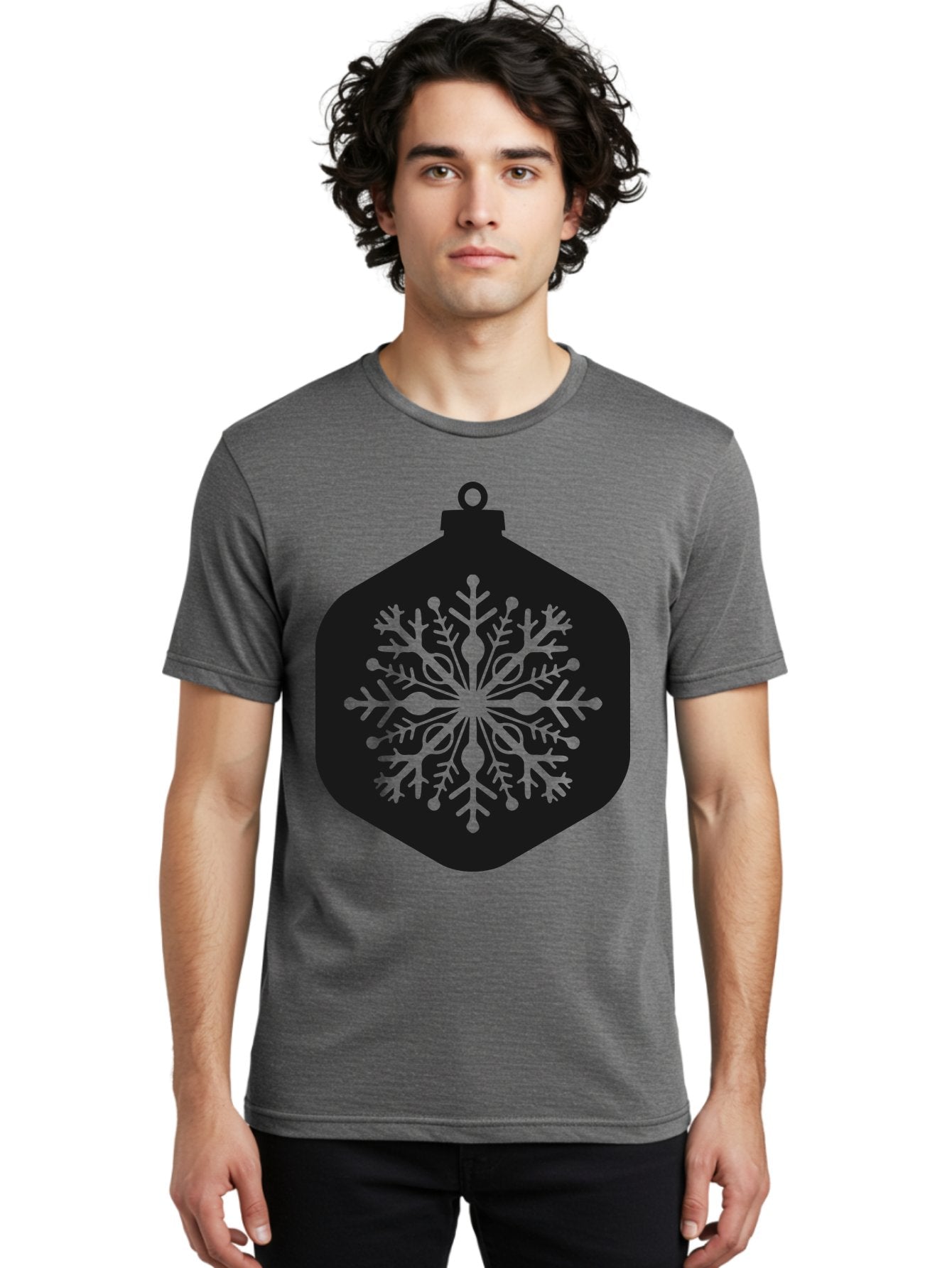 Christmas-Ornament-Snowflake Men'S Graphic Tee, 100% Cotton, Comfortable Casual Summer Wear, Machine Washable, Christmas Ornament, Snowflake Design, Festive Decor, Holiday Symbol, Winter Wonderland, Seasonal Charm, Elegant Pattern, Aac583 28