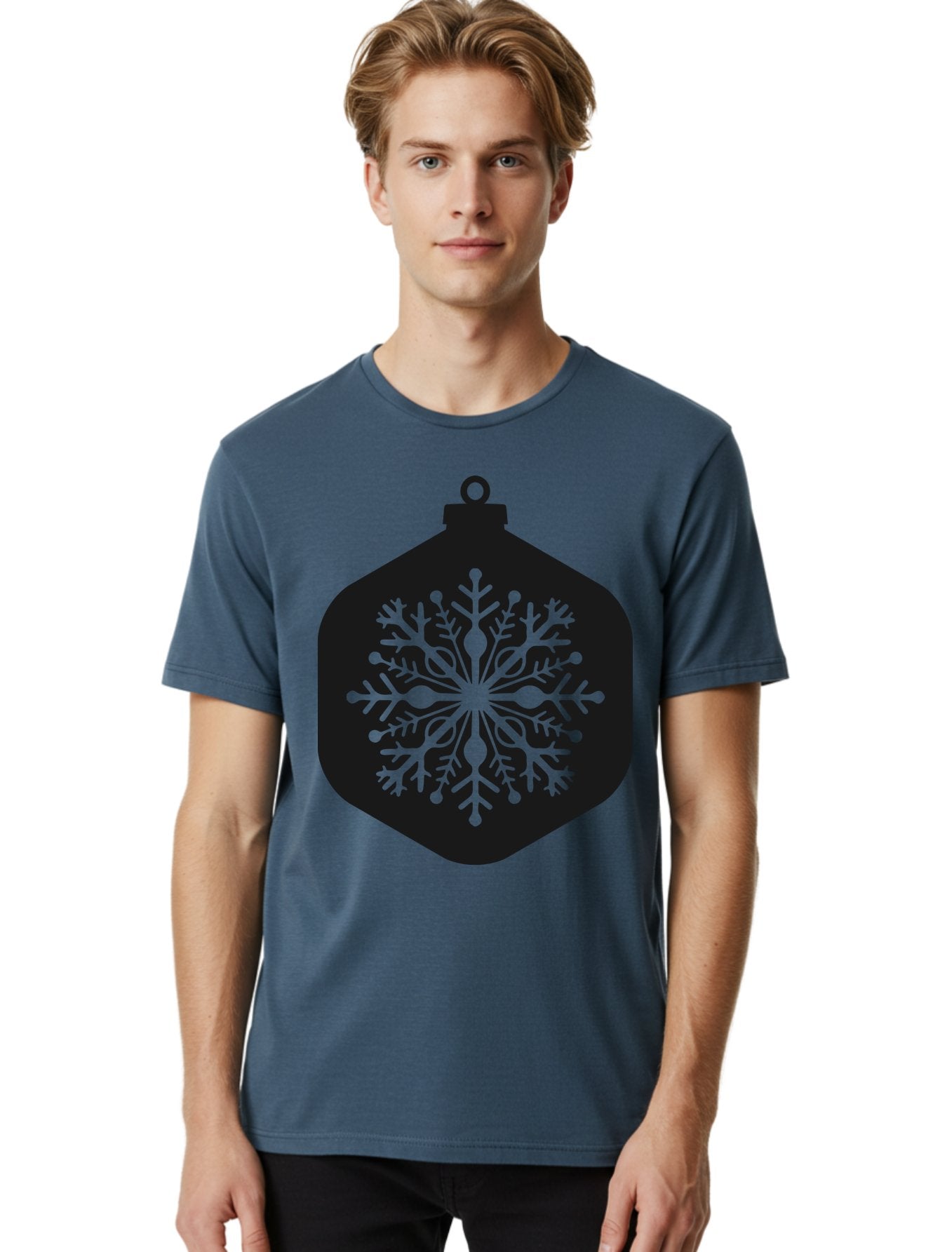 Christmas-Ornament-Snowflake Men'S Graphic Tee, 100% Cotton, Comfortable Casual Summer Wear, Machine Washable, Christmas Ornament, Snowflake Design, Festive Decor, Holiday Symbol, Winter Wonderland, Seasonal Charm, Elegant Pattern, Aac583 19