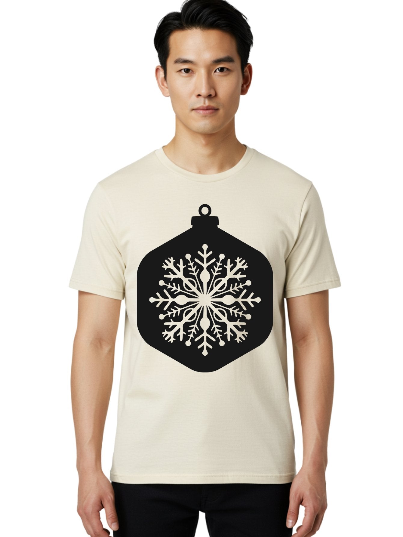 Christmas-Ornament-Snowflake Men'S Graphic Tee, 100% Cotton, Comfortable Casual Summer Wear, Machine Washable, Christmas Ornament, Snowflake Design, Festive Decor, Holiday Symbol, Winter Wonderland, Seasonal Charm, Elegant Pattern, Aac583 23