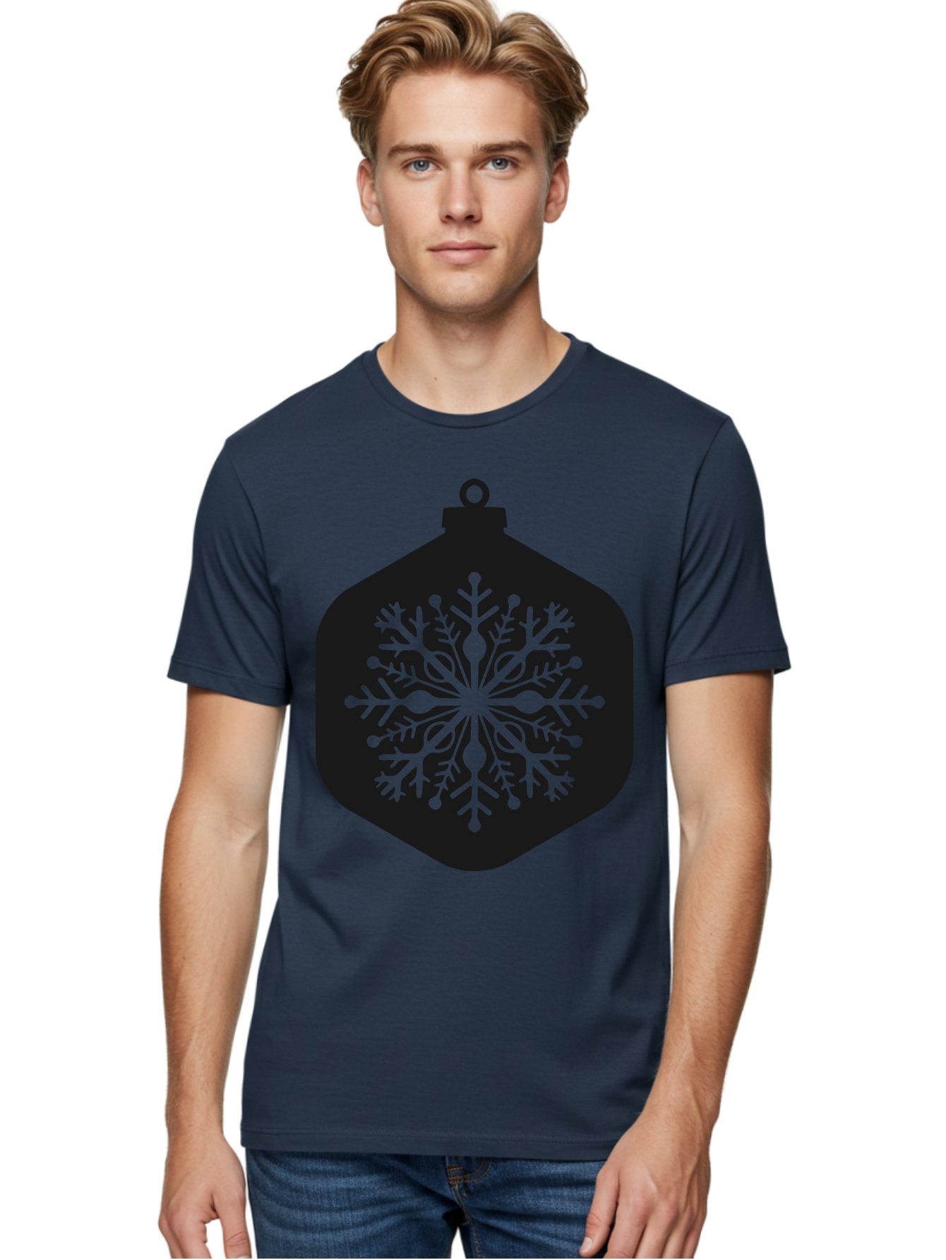 Christmas-Ornament-Snowflake Men'S Graphic Tee, 100% Cotton, Comfortable Casual Summer Wear, Machine Washable, Christmas Ornament, Snowflake Design, Festive Decor, Holiday Symbol, Winter Wonderland, Seasonal Charm, Elegant Pattern, Aac583 21