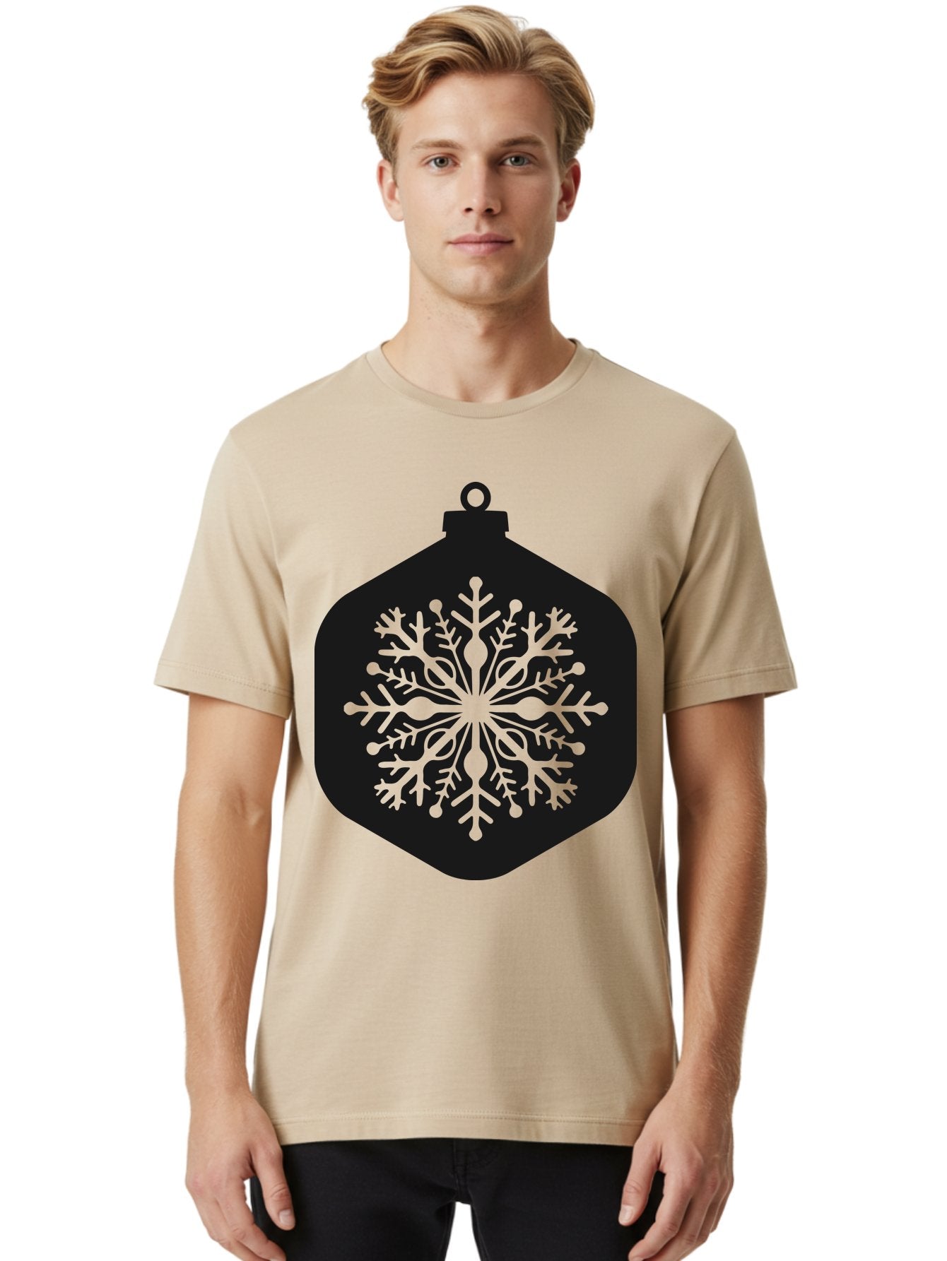 Christmas-Ornament-Snowflake Men'S Graphic Tee, 100% Cotton, Comfortable Casual Summer Wear, Machine Washable, Christmas Ornament, Snowflake Design, Festive Decor, Holiday Symbol, Winter Wonderland, Seasonal Charm, Elegant Pattern, Aac583 27