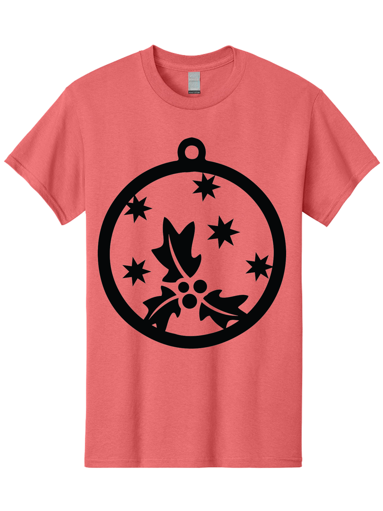 Christmas-Ornament Men'S Graphic Tee, 100% Cotton, Comfortable Casual Summer Wear, Machine Washable, Christmas Bauble, Holly Decoration, Festive Stars, Holiday Ornament, Seasonal Design, Winter Decor, Christmas Symbol Aac584 7