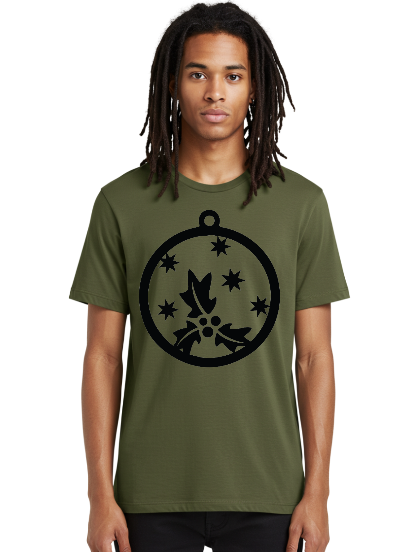 Christmas-Ornament Men'S Graphic Tee, 100% Cotton, Comfortable Casual Summer Wear, Machine Washable, Christmas Bauble, Holly Decoration, Festive Stars, Holiday Ornament, Seasonal Design, Winter Decor, Christmas Symbol Aac584 16