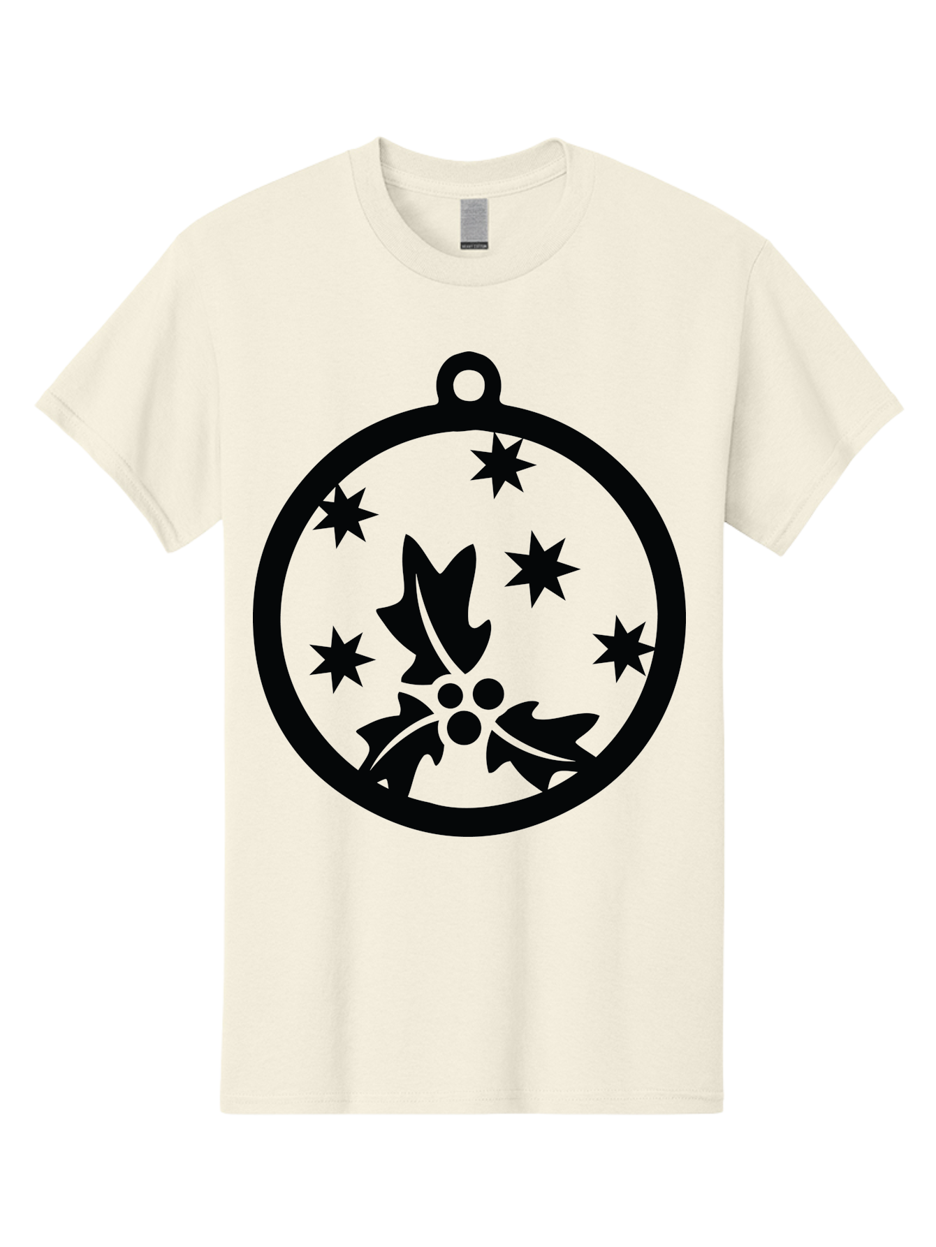 Christmas-Ornament Men'S Graphic Tee, 100% Cotton, Comfortable Casual Summer Wear, Machine Washable, Christmas Bauble, Holly Decoration, Festive Stars, Holiday Ornament, Seasonal Design, Winter Decor, Christmas Symbol Aac584 3
