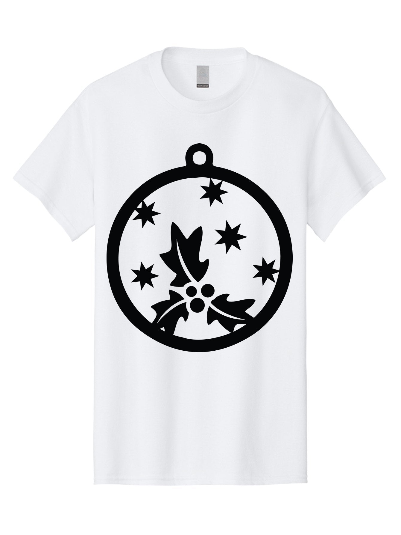 Christmas-Ornament Men'S Graphic Tee, 100% Cotton, Comfortable Casual Summer Wear, Machine Washable, Christmas Bauble, Holly Decoration, Festive Stars, Holiday Ornament, Seasonal Design, Winter Decor, Christmas Symbol Aac584 7