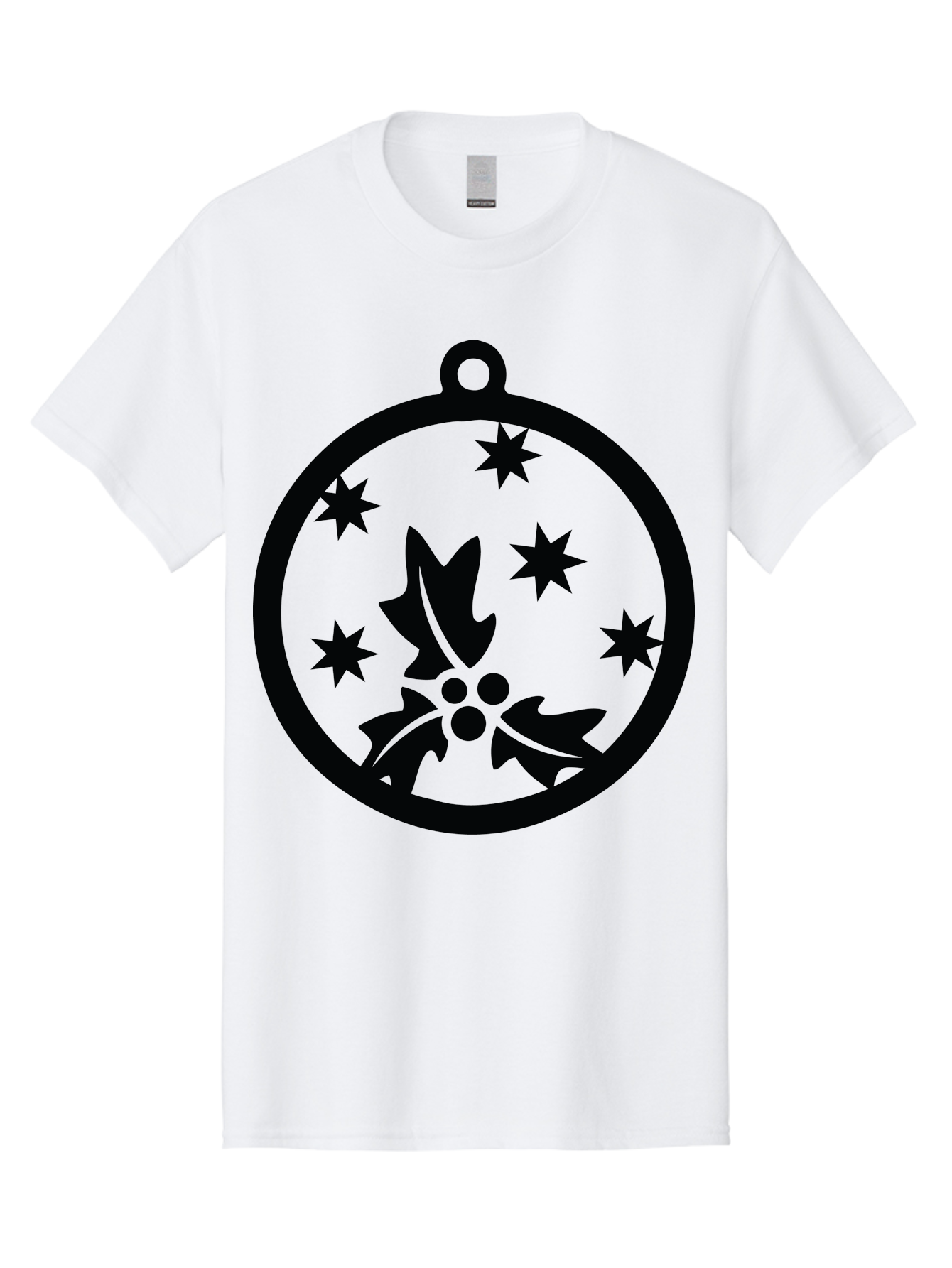 Christmas-Ornament Men'S Graphic Tee, 100% Cotton, Comfortable Casual Summer Wear, Machine Washable, Christmas Bauble, Holly Decoration, Festive Stars, Holiday Ornament, Seasonal Design, Winter Decor, Christmas Symbol Aac584 25
