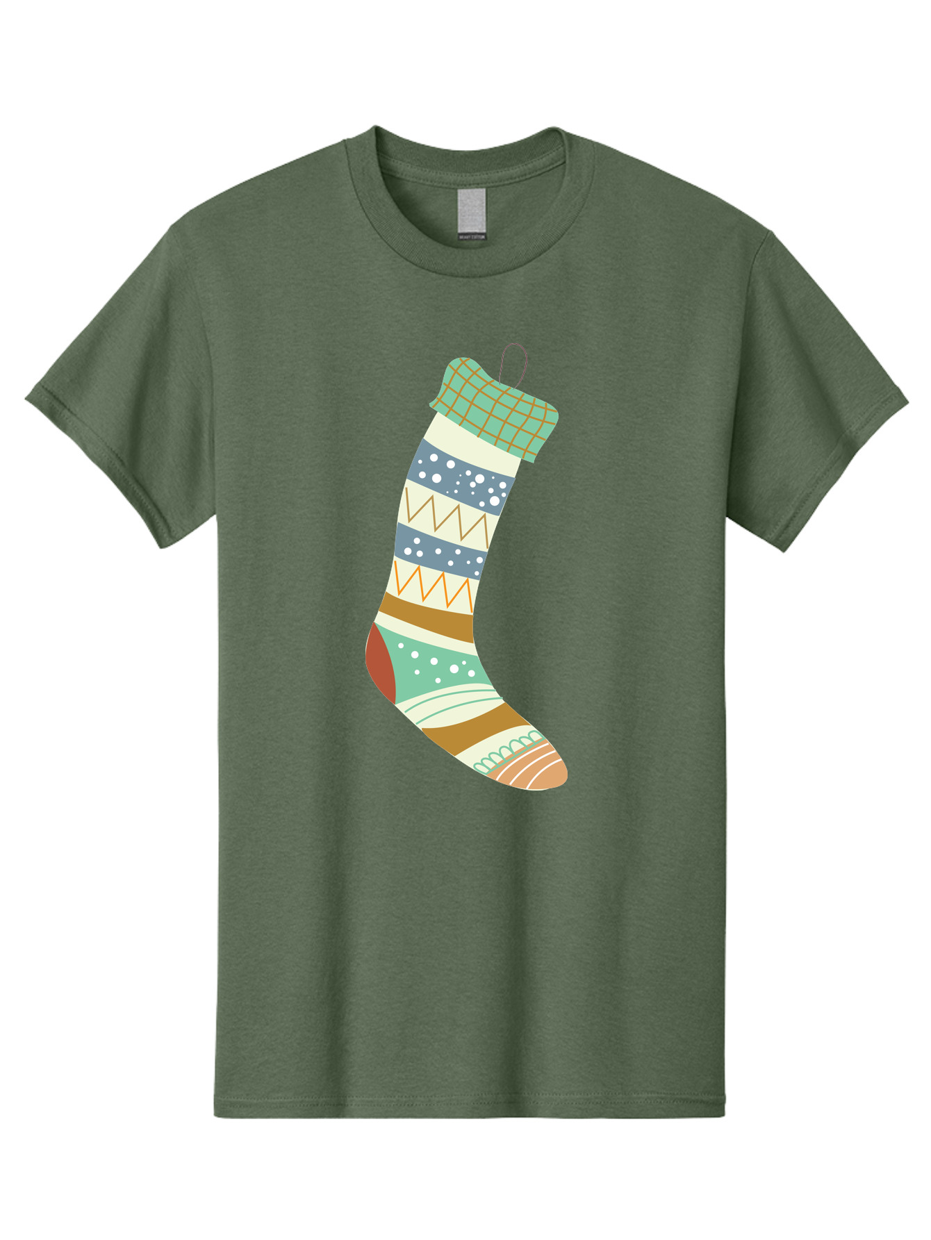 Christmas-Stocking Men'S Graphic Tee, 100% Cotton, Comfortable Casual Summer Wear, Machine Washable, Christmas Stocking, Holiday Decor, Festive Patterns, Stripes, Polka Dots, Chevron Design, Hanging Ornament, Seasonal Decoration, Aac587 17