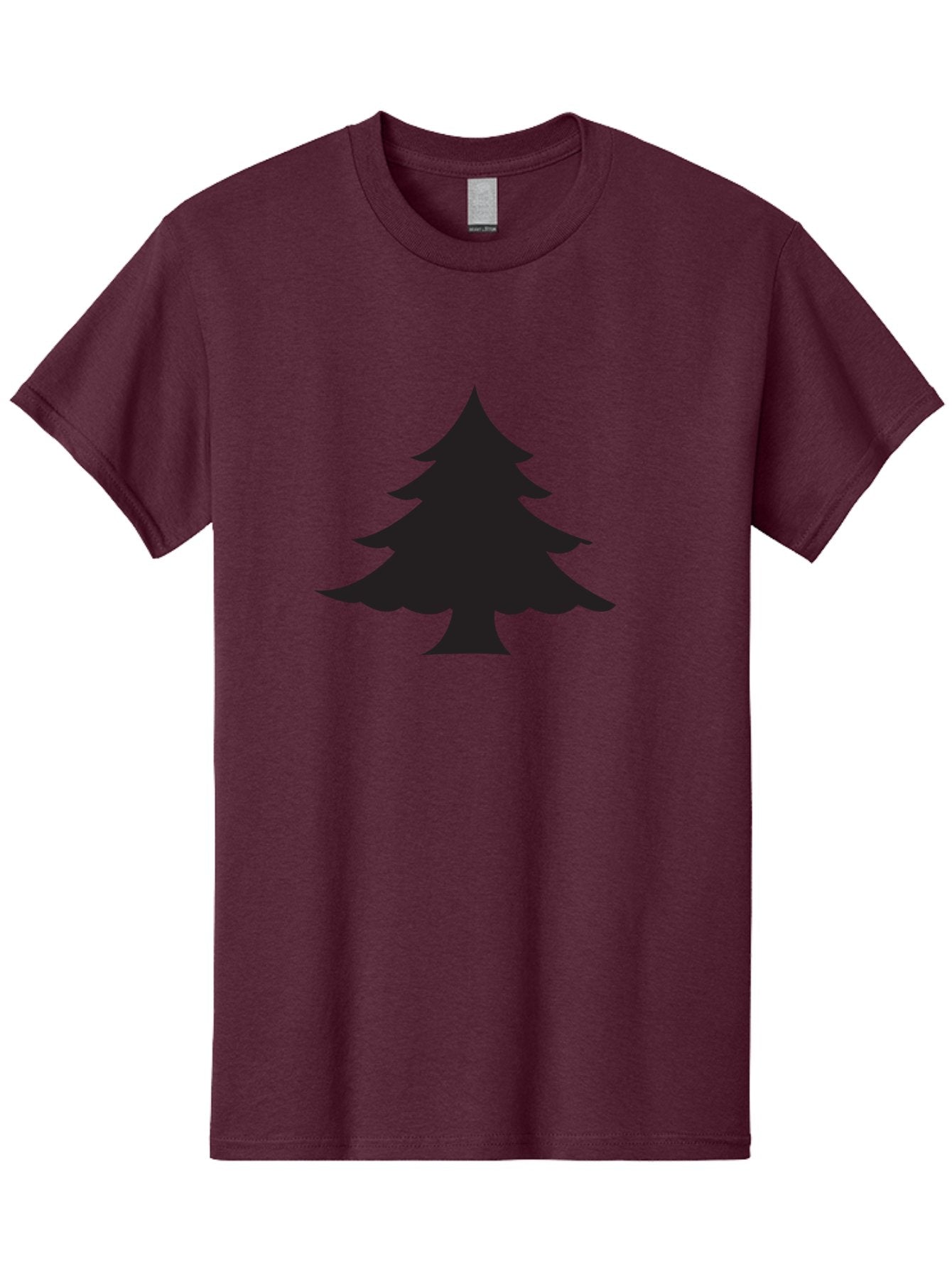 Christmas-Tree-2 Men'S Graphic Tee, 100% Cotton, Comfortable Casual Summer Wear, Machine Washable, Evergreen Tree, Pine Tree Silhouette, Simple Graphics, Minimalist Design, Nature Icon, Outdoor Symbol, Forest Representation, Tree Illustration Aac589 5