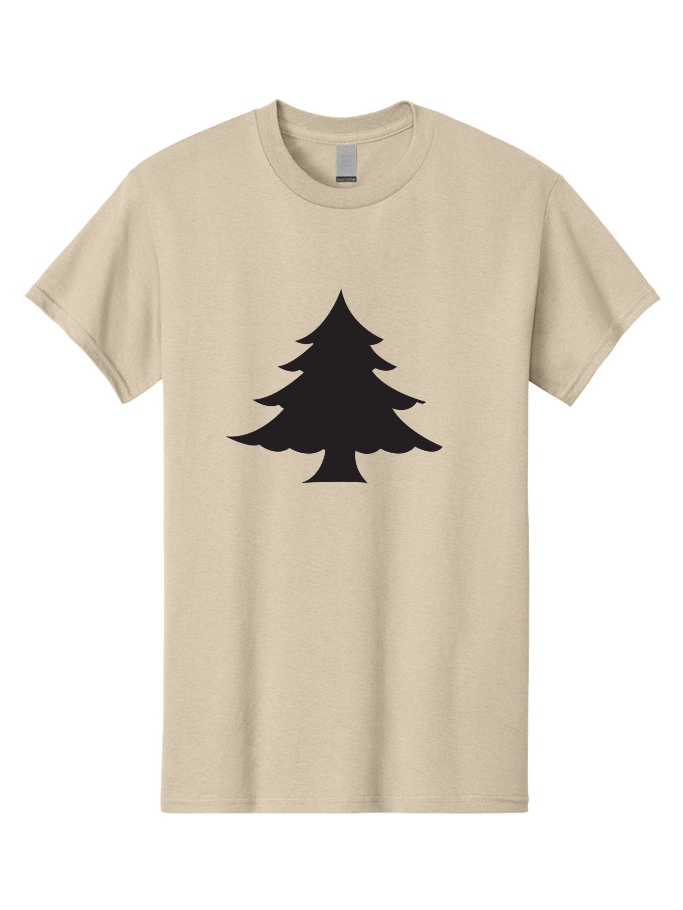 Christmas-Tree-2 Men'S Graphic Tee, 100% Cotton, Comfortable Casual Summer Wear, Machine Washable, Evergreen Tree, Pine Tree Silhouette, Simple Graphics, Minimalist Design, Nature Icon, Outdoor Symbol, Forest Representation, Tree Illustration Aac589 3