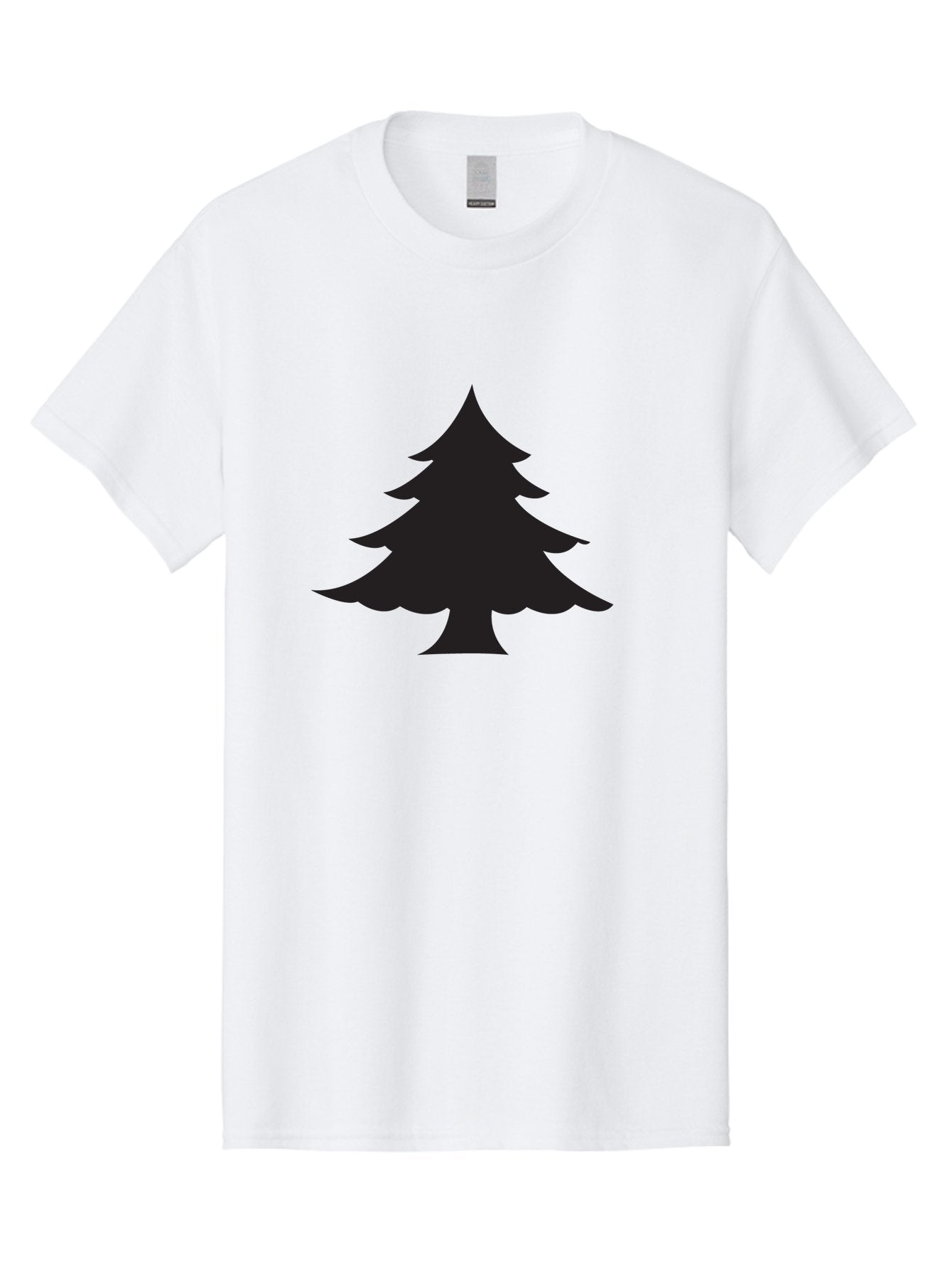 Christmas-Tree-2 Men'S Graphic Tee, 100% Cotton, Comfortable Casual Summer Wear, Machine Washable, Evergreen Tree, Pine Tree Silhouette, Simple Graphics, Minimalist Design, Nature Icon, Outdoor Symbol, Forest Representation, Tree Illustration Aac589