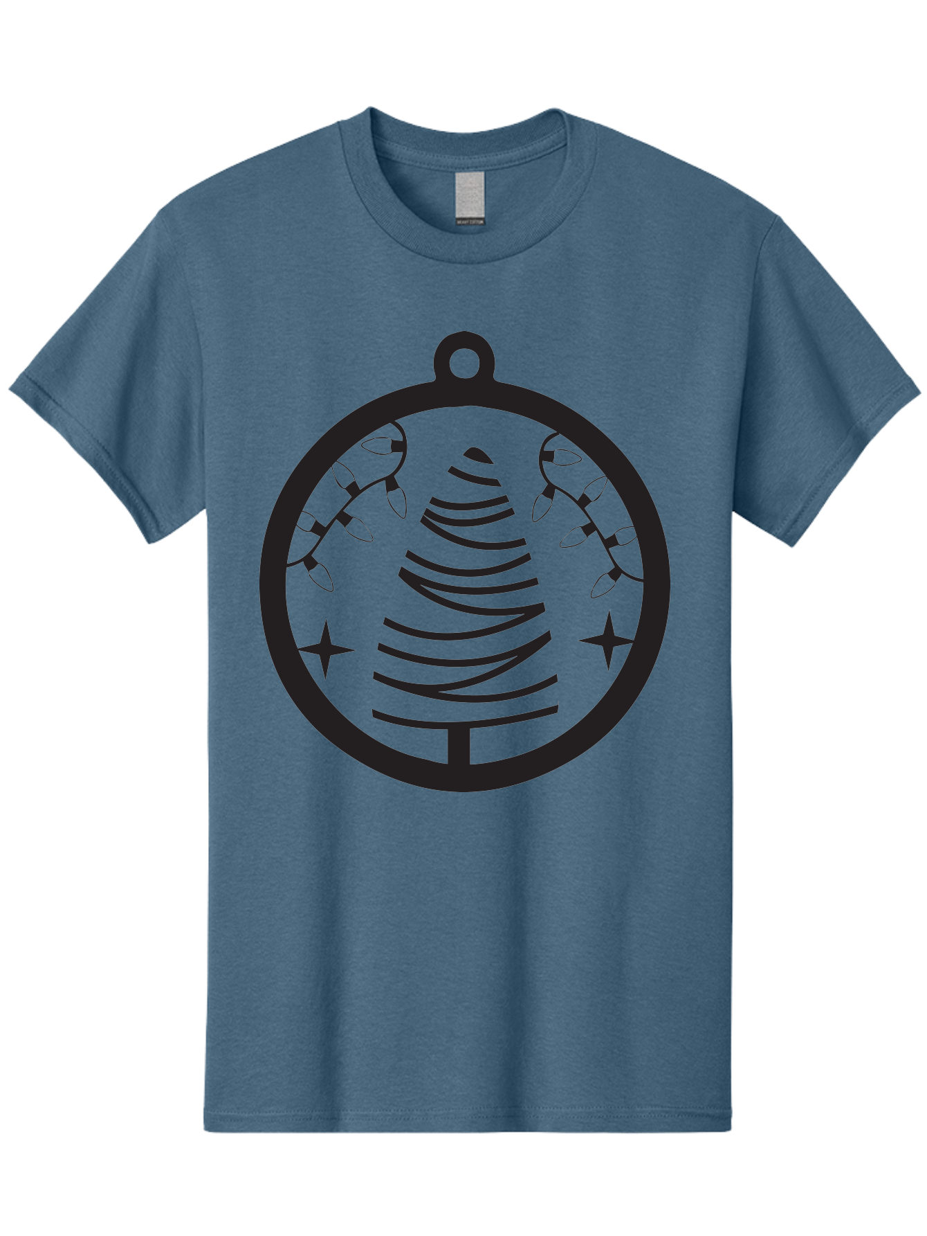 Christmas-Tree-Ornament-1 Men'S Graphic Tee, 100% Cotton, Comfortable Casual Summer Wear, Machine Washable, Christmas Tree, Holiday Decoration, Festive Lights, Stars, Winter Wonderland, Christmas Ornament, Black Silhouette, Festive Design Aac590 17