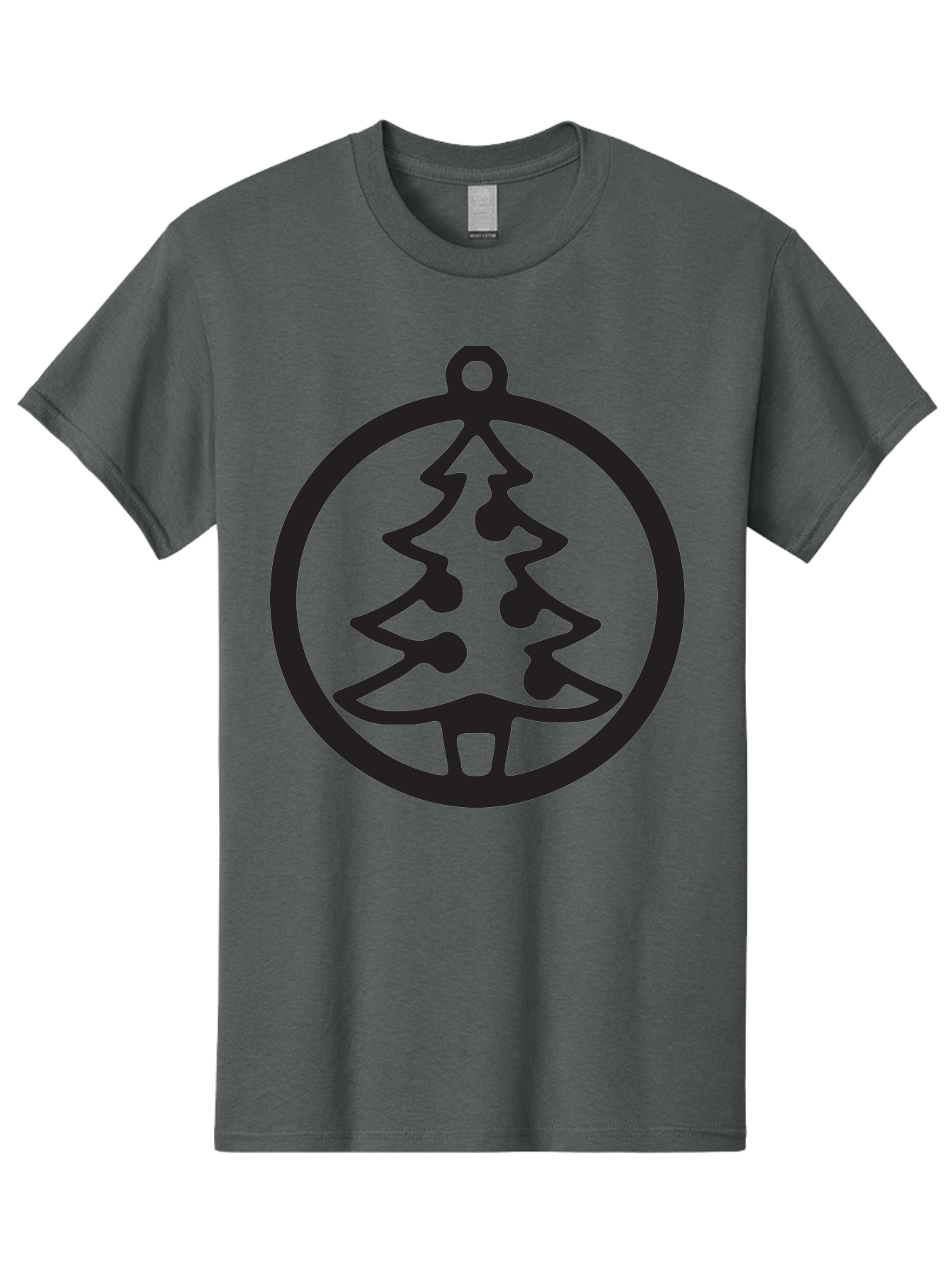 Christmas-Tree-Ornament-2 Men'S Graphic Tee, 100% Cotton, Comfortable Casual Summer Wear, Machine Washable, Christmas Tree, Holiday Decoration, Festive Symbol, Ornament Design, Black Silhouette, Simple Shape, Bauble, Christmas Theme, Aac591 19