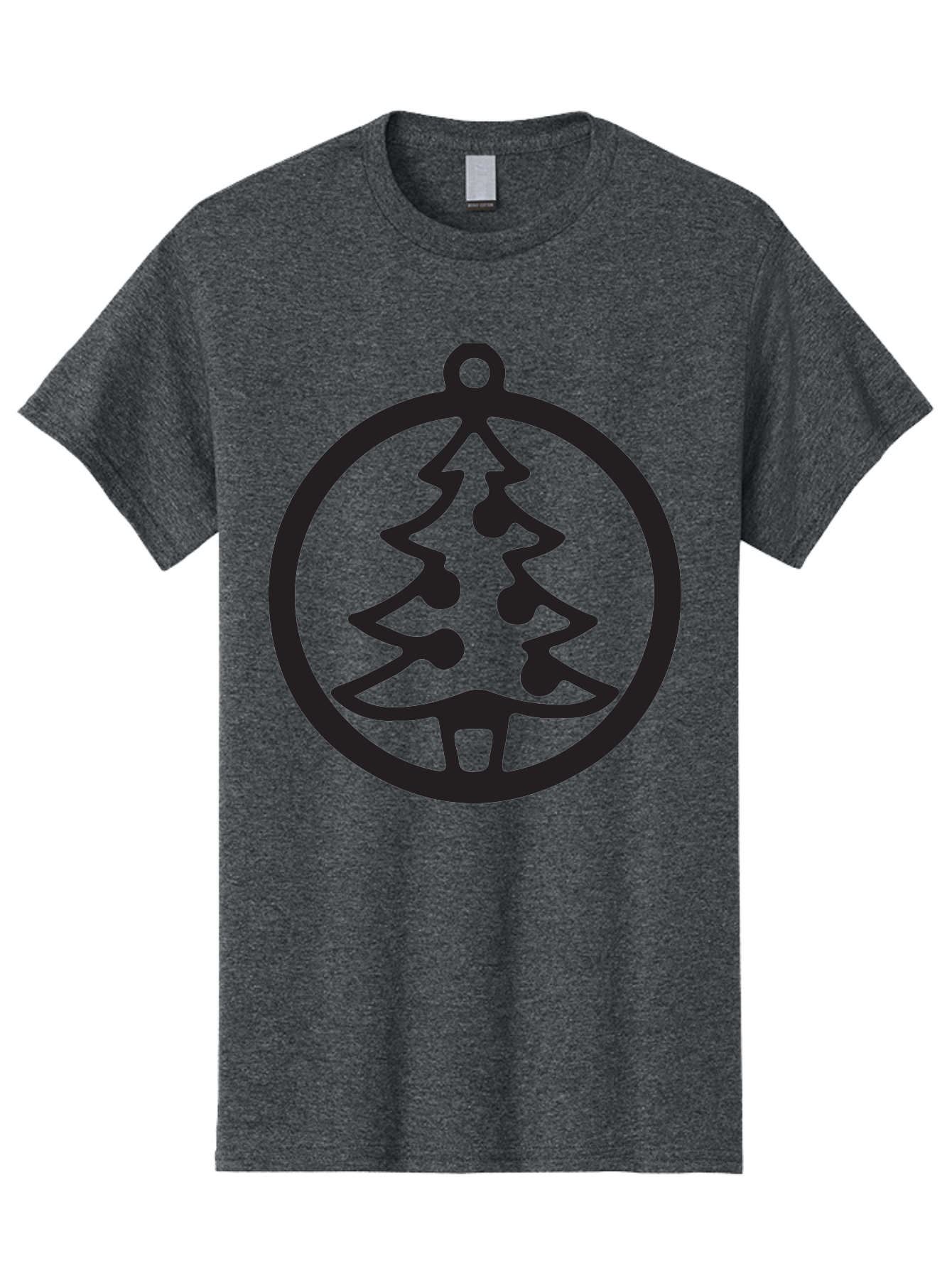 Christmas-Tree-Ornament-2 Men'S Graphic Tee, 100% Cotton, Comfortable Casual Summer Wear, Machine Washable, Christmas Tree, Holiday Decoration, Festive Symbol, Ornament Design, Black Silhouette, Simple Shape, Bauble, Christmas Theme, Aac591 29