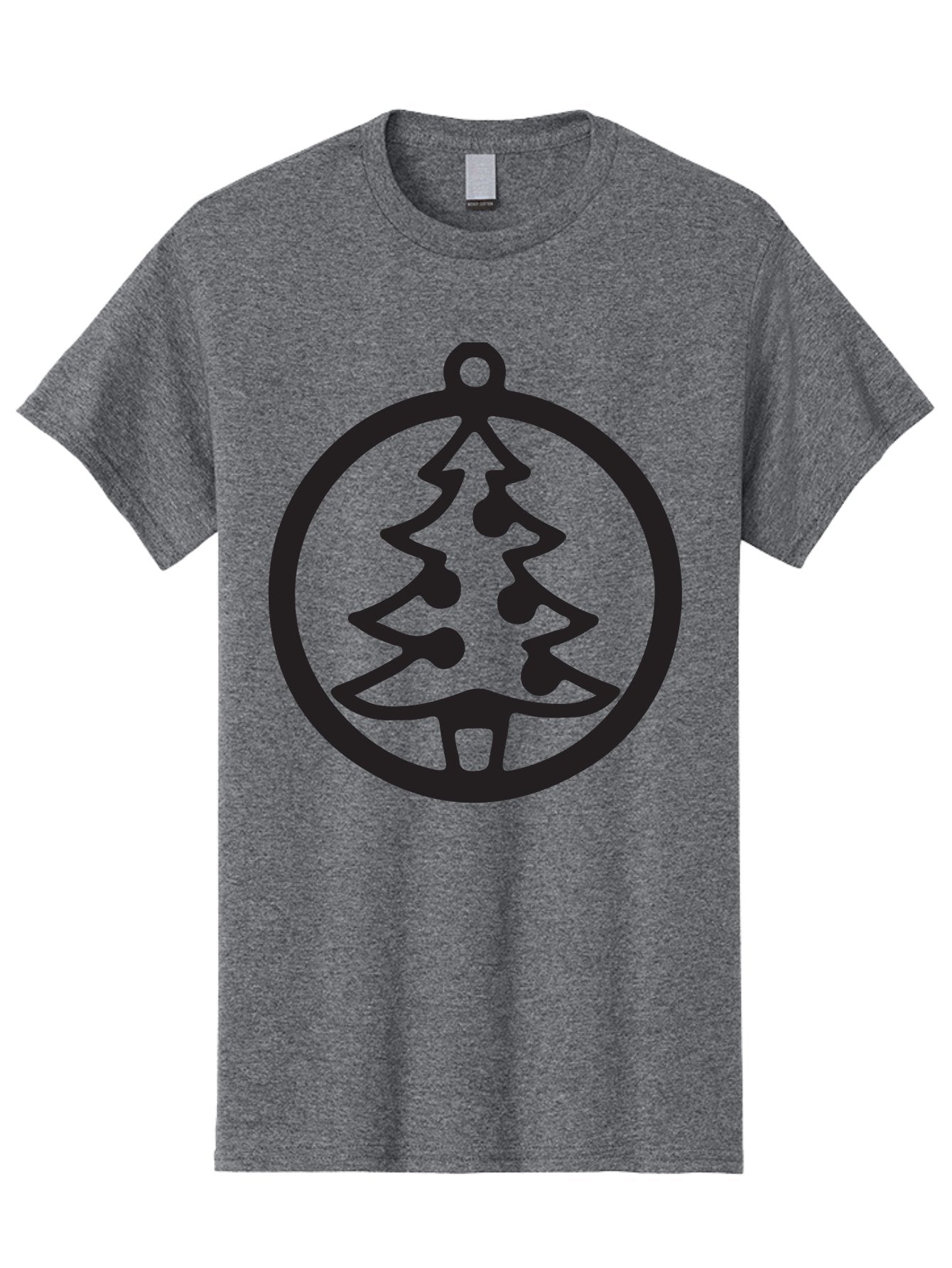 Christmas-Tree-Ornament-2 Men'S Graphic Tee, 100% Cotton, Comfortable Casual Summer Wear, Machine Washable, Christmas Tree, Holiday Decoration, Festive Symbol, Ornament Design, Black Silhouette, Simple Shape, Bauble, Christmas Theme, Aac591 6