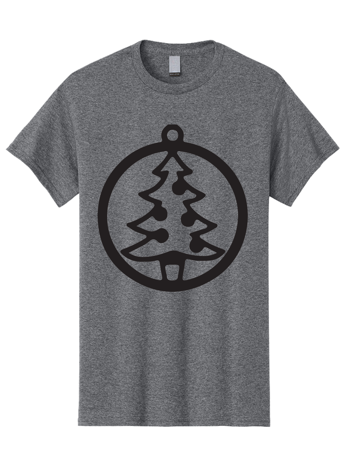 Christmas-Tree-Ornament-2 Men'S Graphic Tee, 100% Cotton, Comfortable Casual Summer Wear, Machine Washable, Christmas Tree, Holiday Decoration, Festive Symbol, Ornament Design, Black Silhouette, Simple Shape, Bauble, Christmas Theme, Aac591 13
