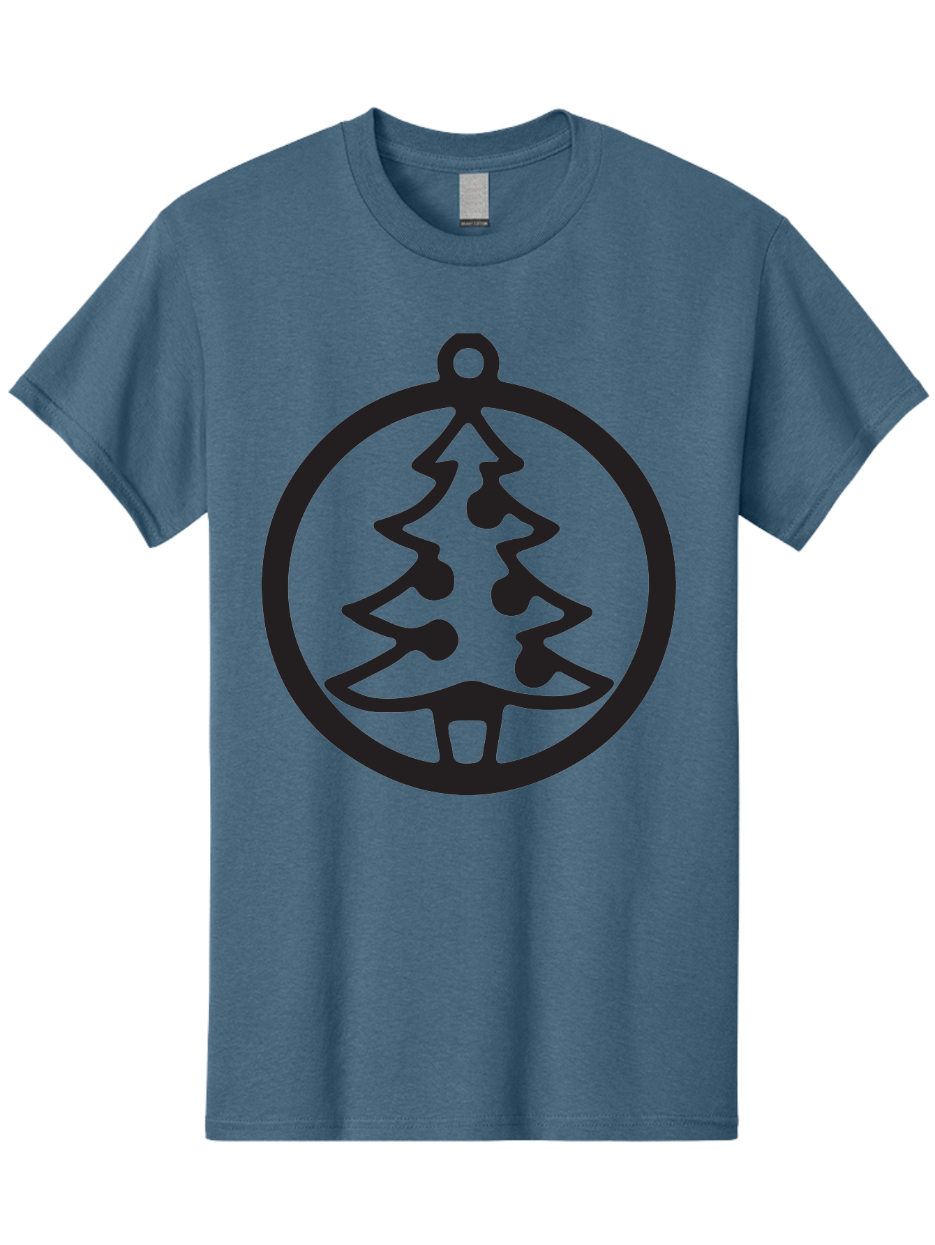 Christmas-Tree-Ornament-2 Men'S Graphic Tee, 100% Cotton, Comfortable Casual Summer Wear, Machine Washable, Christmas Tree, Holiday Decoration, Festive Symbol, Ornament Design, Black Silhouette, Simple Shape, Bauble, Christmas Theme, Aac591 23