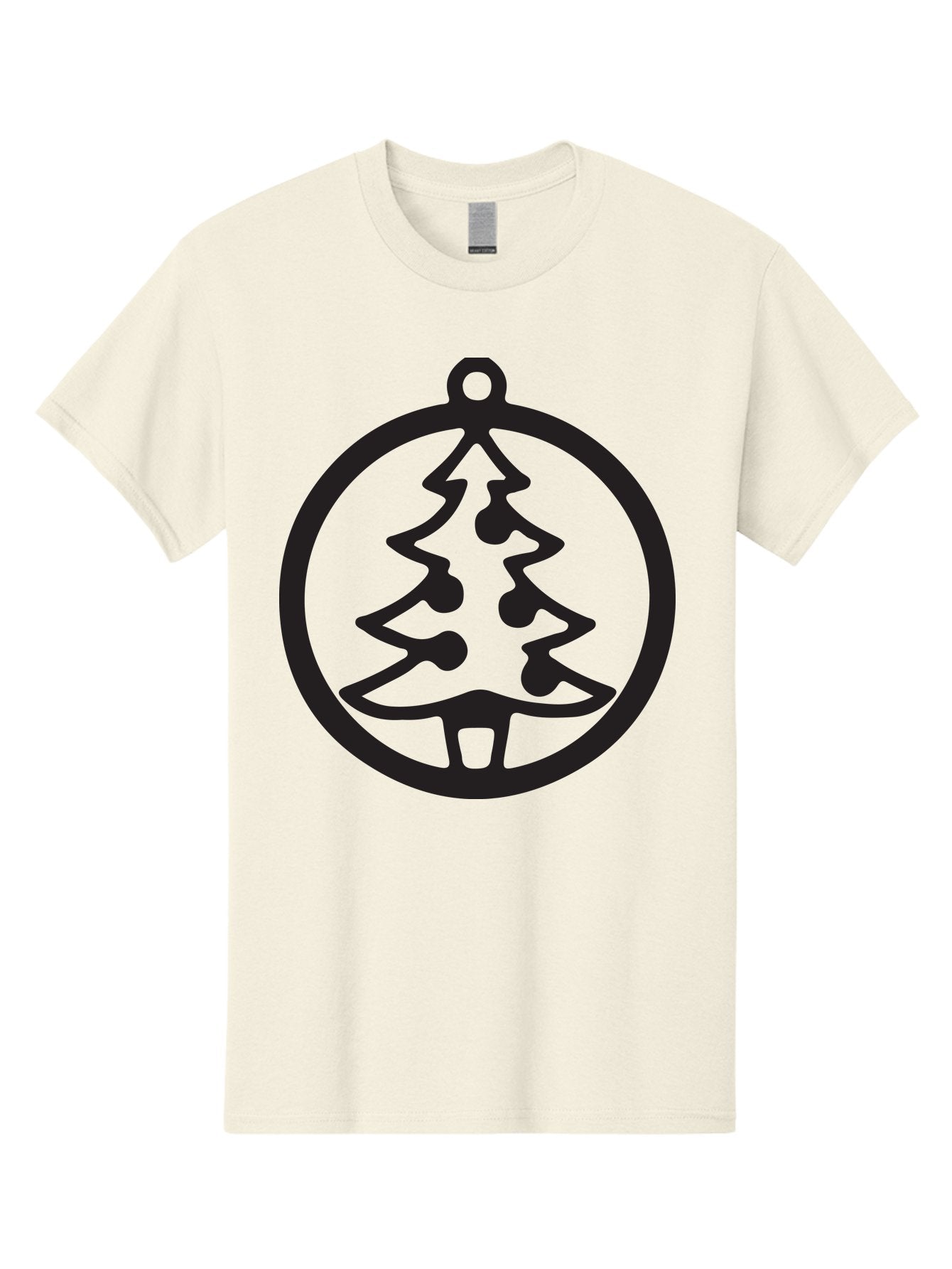 Christmas-Tree-Ornament-2 Men'S Graphic Tee, 100% Cotton, Comfortable Casual Summer Wear, Machine Washable, Christmas Tree, Holiday Decoration, Festive Symbol, Ornament Design, Black Silhouette, Simple Shape, Bauble, Christmas Theme, Aac591 10