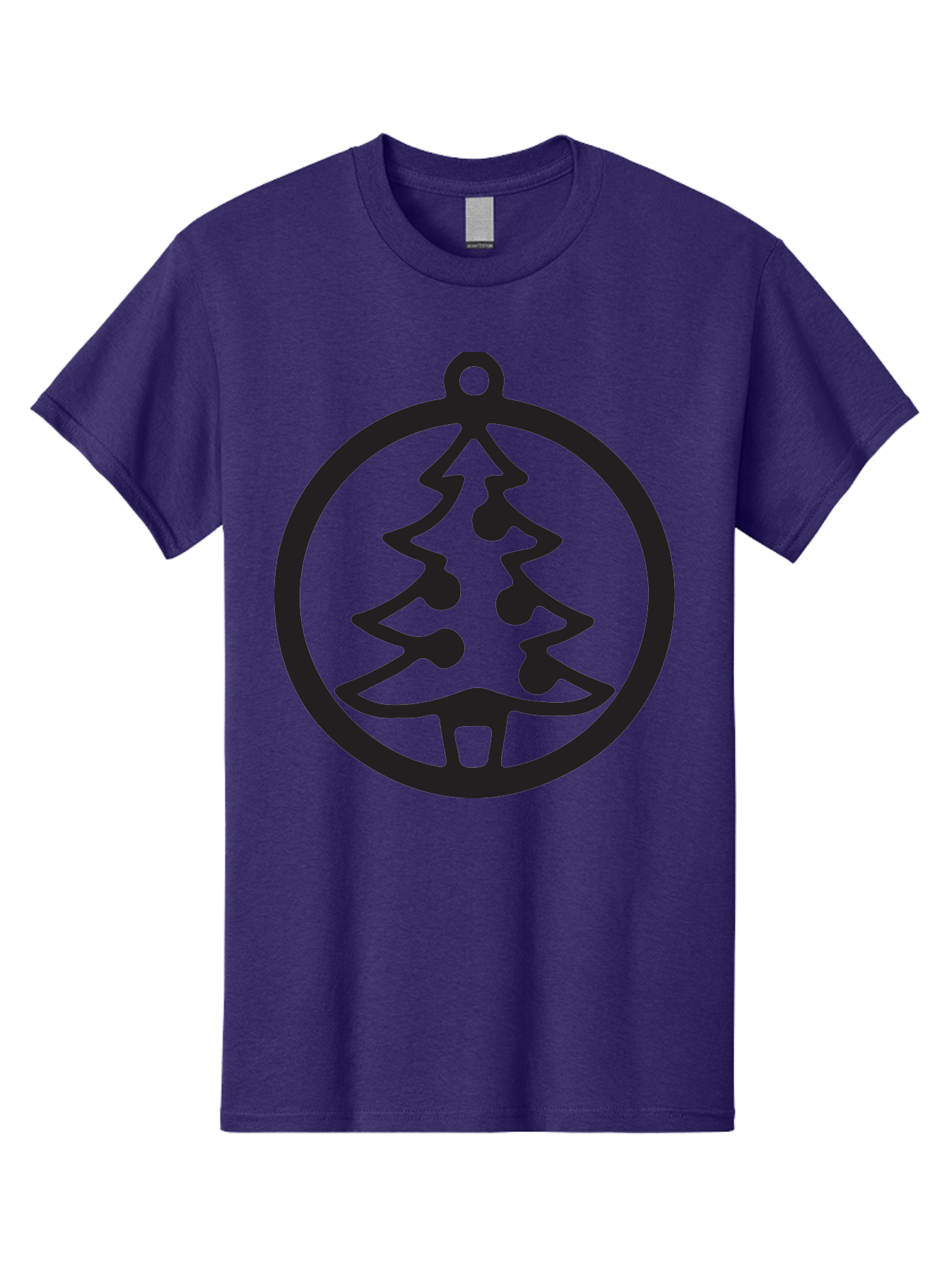 Christmas-Tree-Ornament-2 Men'S Graphic Tee, 100% Cotton, Comfortable Casual Summer Wear, Machine Washable, Christmas Tree, Holiday Decoration, Festive Symbol, Ornament Design, Black Silhouette, Simple Shape, Bauble, Christmas Theme, Aac591 9