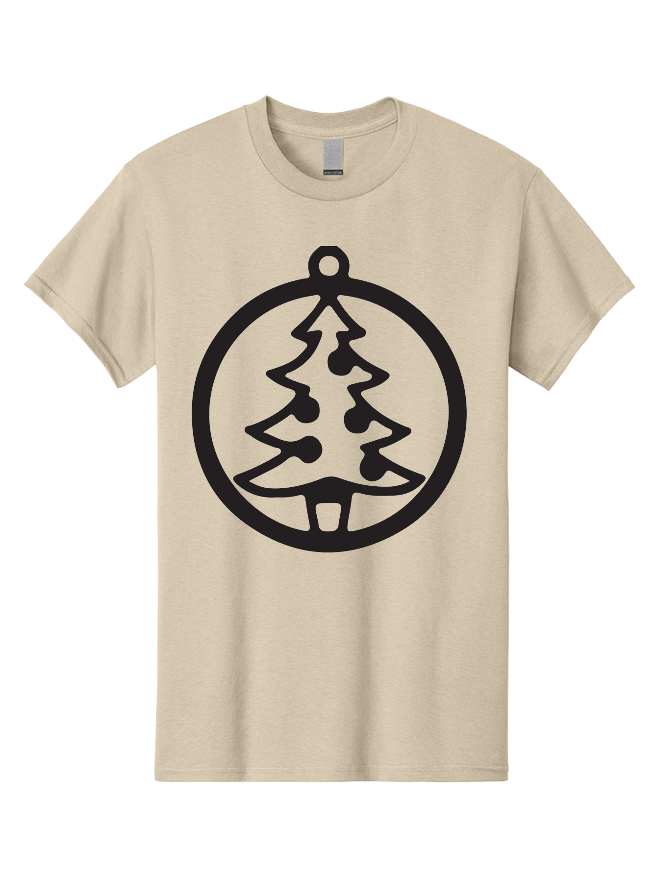 Christmas-Tree-Ornament-2 Men'S Graphic Tee, 100% Cotton, Comfortable Casual Summer Wear, Machine Washable, Christmas Tree, Holiday Decoration, Festive Symbol, Ornament Design, Black Silhouette, Simple Shape, Bauble, Christmas Theme, Aac591 21