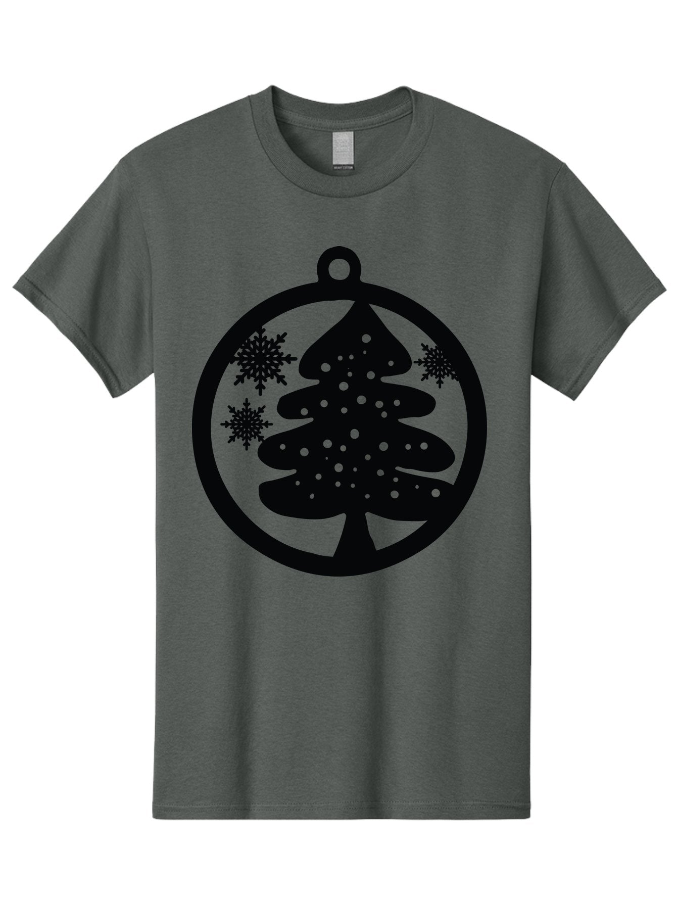 Christmas-Tree-Ornament Men'S Graphic Tee, 100% Cotton, Comfortable Casual Summer Wear, Machine Washable, Christmas Tree Silhouette, Snowflakes, Holiday Decoration, Festive Design, Winter Wonderland, Christmas Ornament, Bauble, Tree Bauble, Aac592 9