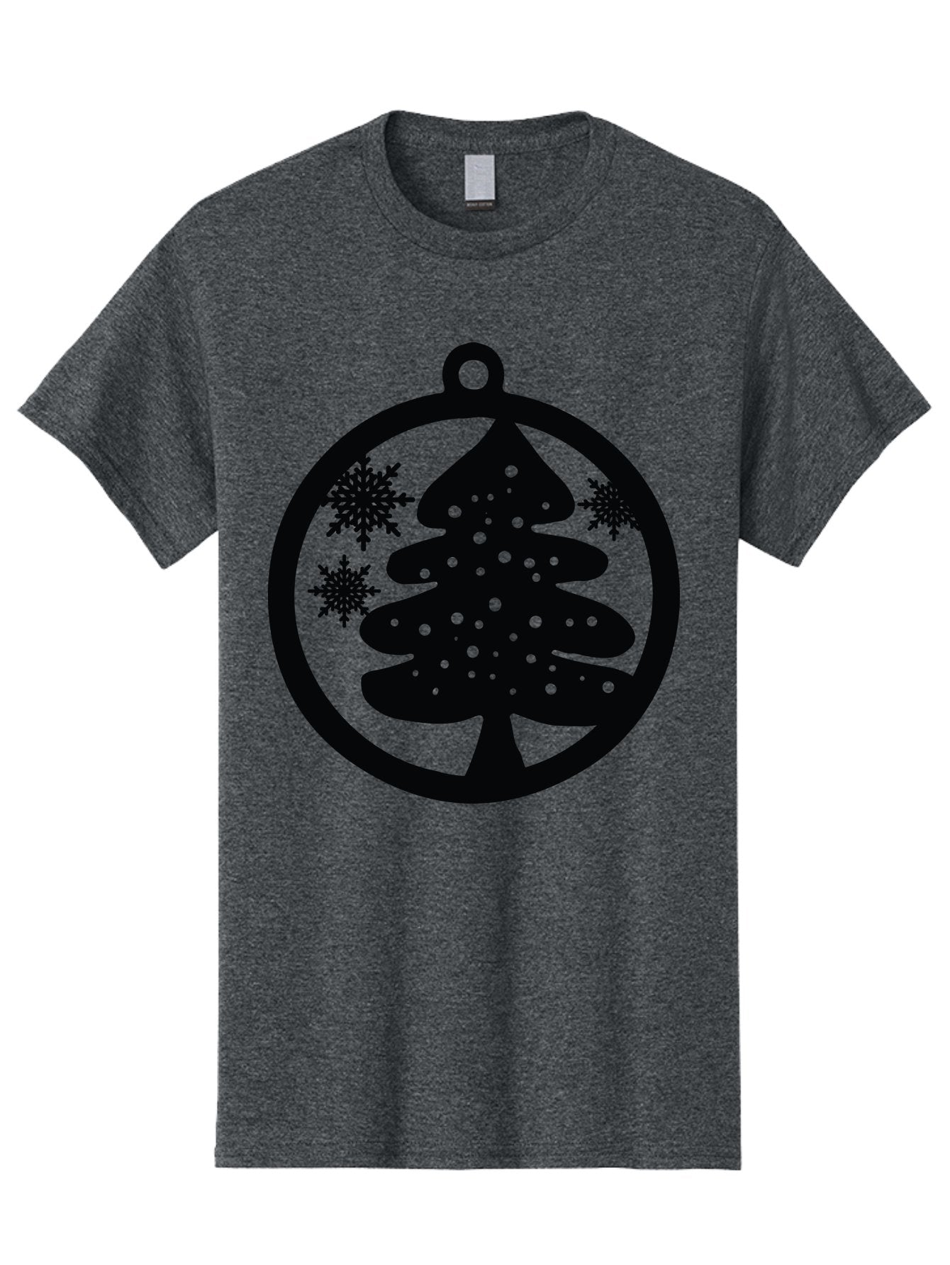 Christmas-Tree-Ornament Men'S Graphic Tee, 100% Cotton, Comfortable Casual Summer Wear, Machine Washable, Christmas Tree Silhouette, Snowflakes, Holiday Decoration, Festive Design, Winter Wonderland, Christmas Ornament, Bauble, Tree Bauble, Aac592 8