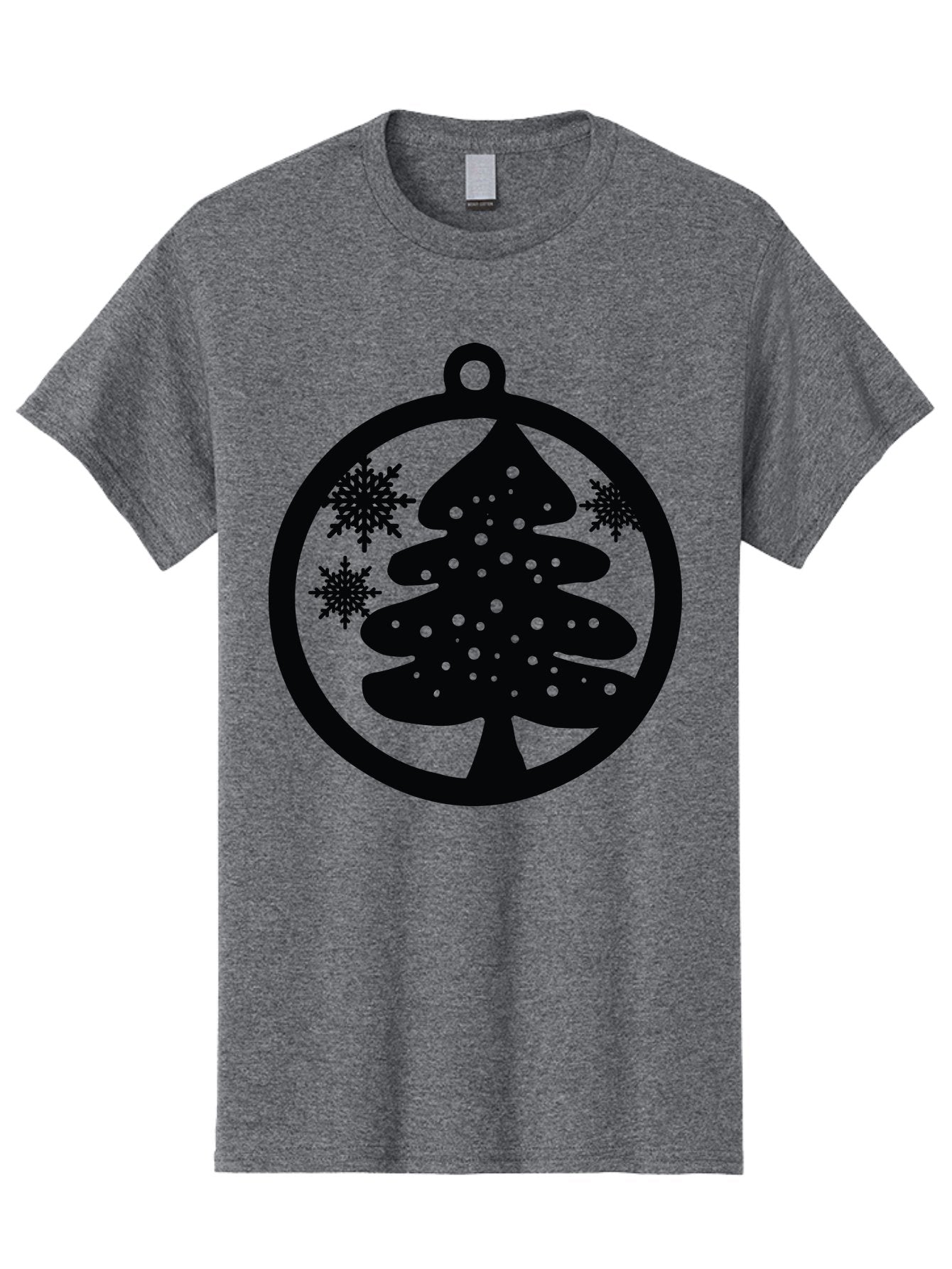 Christmas-Tree-Ornament Men'S Graphic Tee, 100% Cotton, Comfortable Casual Summer Wear, Machine Washable, Christmas Tree Silhouette, Snowflakes, Holiday Decoration, Festive Design, Winter Wonderland, Christmas Ornament, Bauble, Tree Bauble, Aac592 15