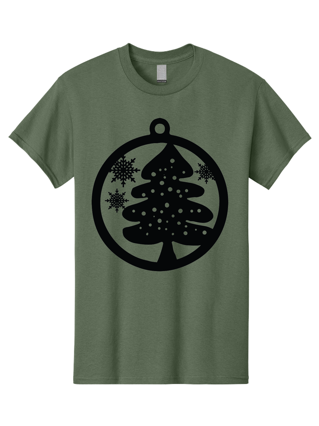Christmas-Tree-Ornament Men'S Graphic Tee, 100% Cotton, Comfortable Casual Summer Wear, Machine Washable, Christmas Tree Silhouette, Snowflakes, Holiday Decoration, Festive Design, Winter Wonderland, Christmas Ornament, Bauble, Tree Bauble, Aac592 5