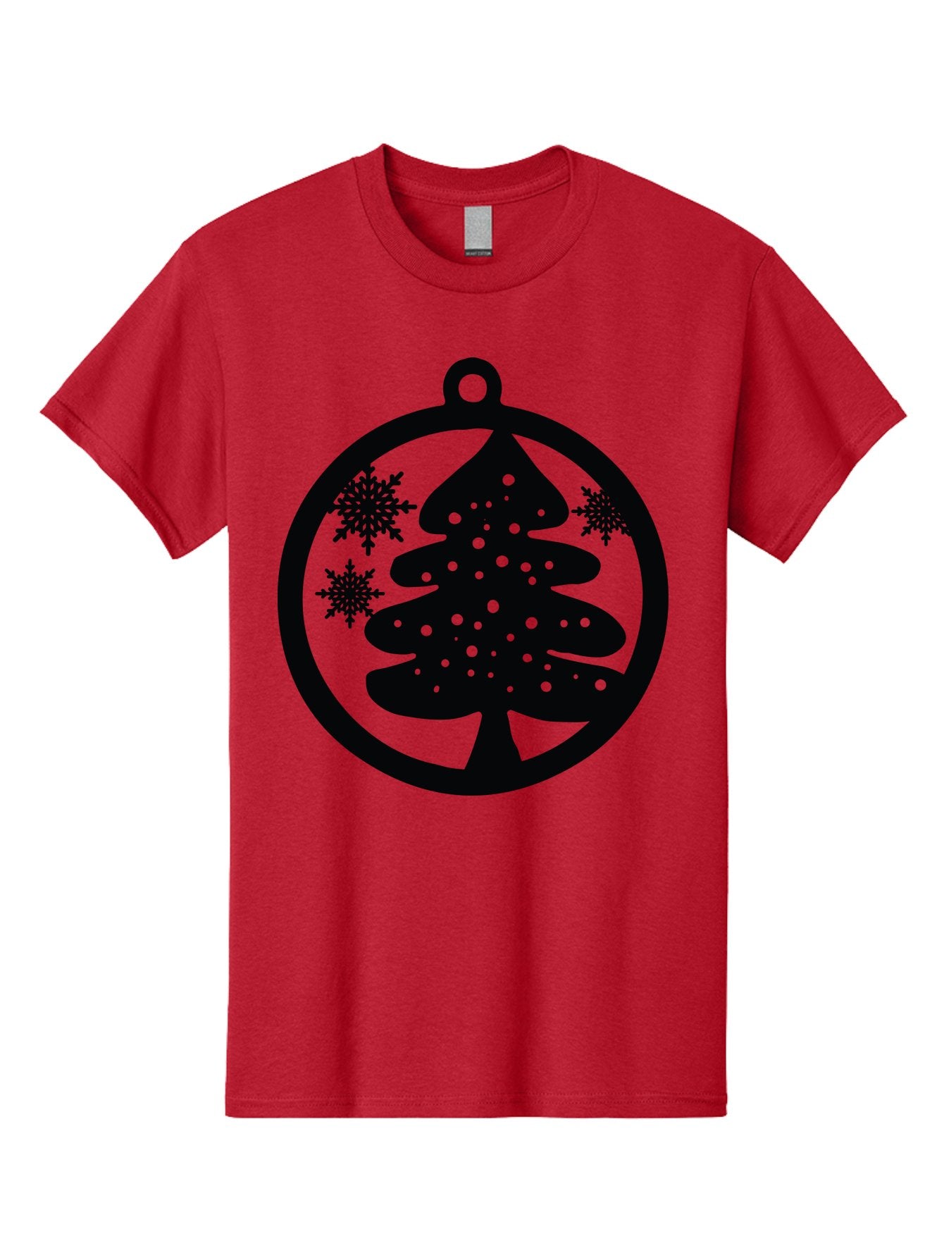 Christmas-Tree-Ornament Men'S Graphic Tee, 100% Cotton, Comfortable Casual Summer Wear, Machine Washable, Christmas Tree Silhouette, Snowflakes, Holiday Decoration, Festive Design, Winter Wonderland, Christmas Ornament, Bauble, Tree Bauble, Aac592 7