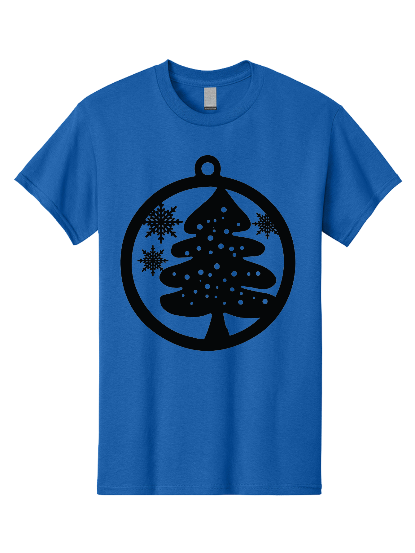 Christmas-Tree-Ornament Men'S Graphic Tee, 100% Cotton, Comfortable Casual Summer Wear, Machine Washable, Christmas Tree Silhouette, Snowflakes, Holiday Decoration, Festive Design, Winter Wonderland, Christmas Ornament, Bauble, Tree Bauble, Aac592 13