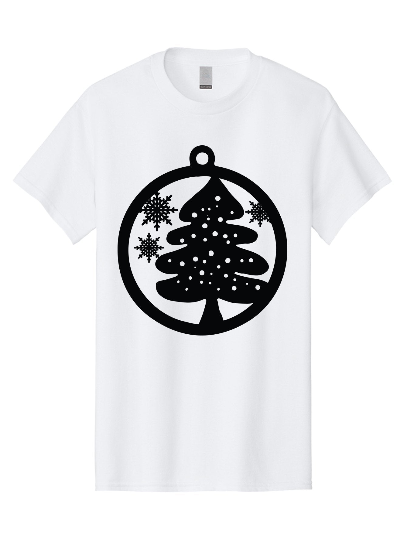 Christmas-Tree-Ornament Men'S Graphic Tee, 100% Cotton, Comfortable Casual Summer Wear, Machine Washable, Christmas Tree Silhouette, Snowflakes, Holiday Decoration, Festive Design, Winter Wonderland, Christmas Ornament, Bauble, Tree Bauble, Aac592 13